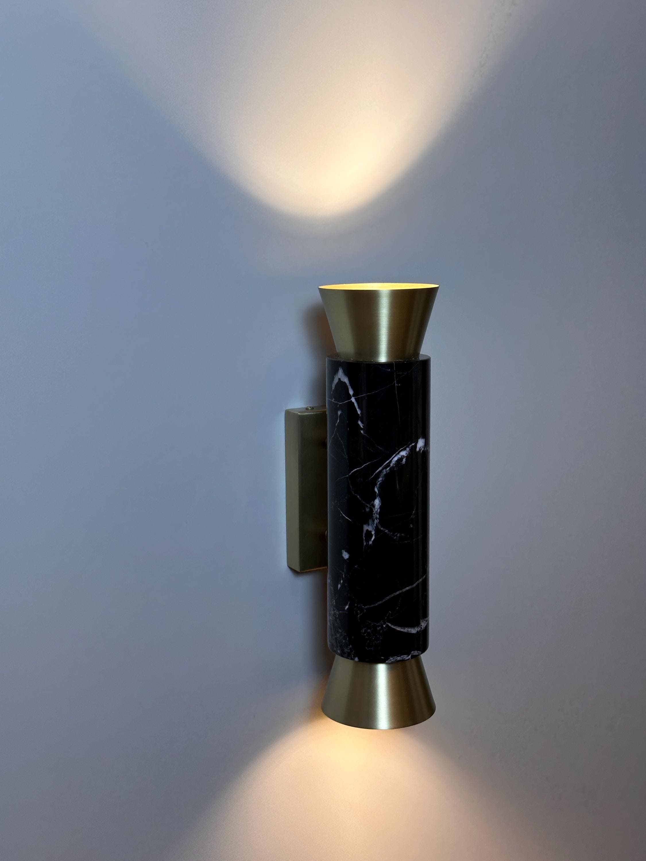 San Felipe Wall Sconce Marble and Metal Modern Interior Light by OZENDECO