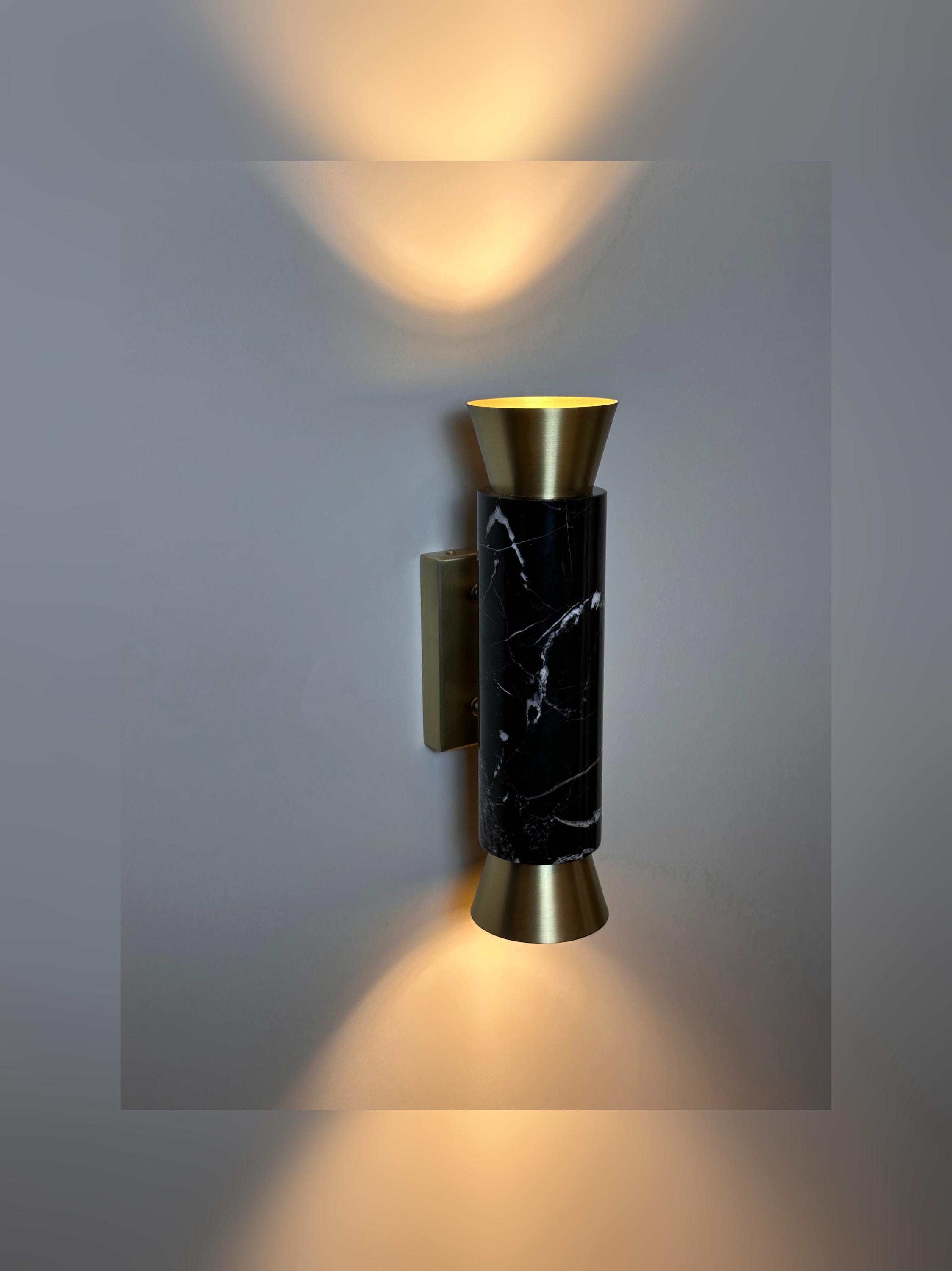 San Felipe Wall Sconce Marble and Metal Modern Interior Light by OZENDECO