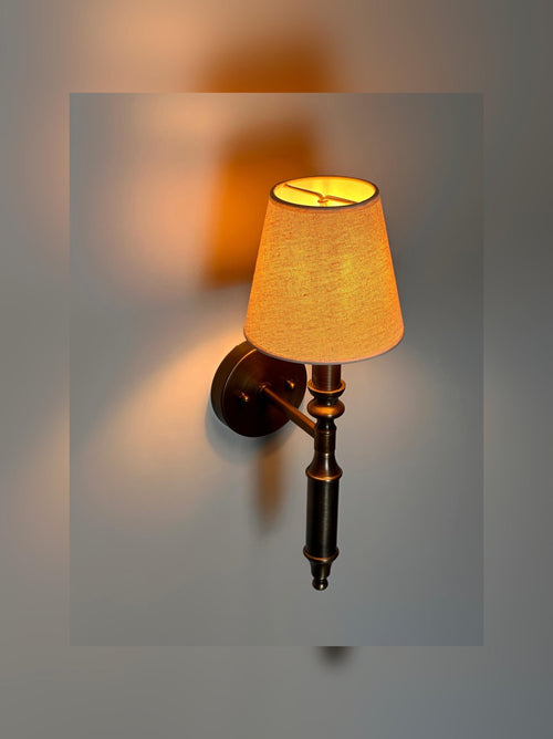Avenida Wall Sconce – Antique Brass Iron Accent Fixture with Classic Shade