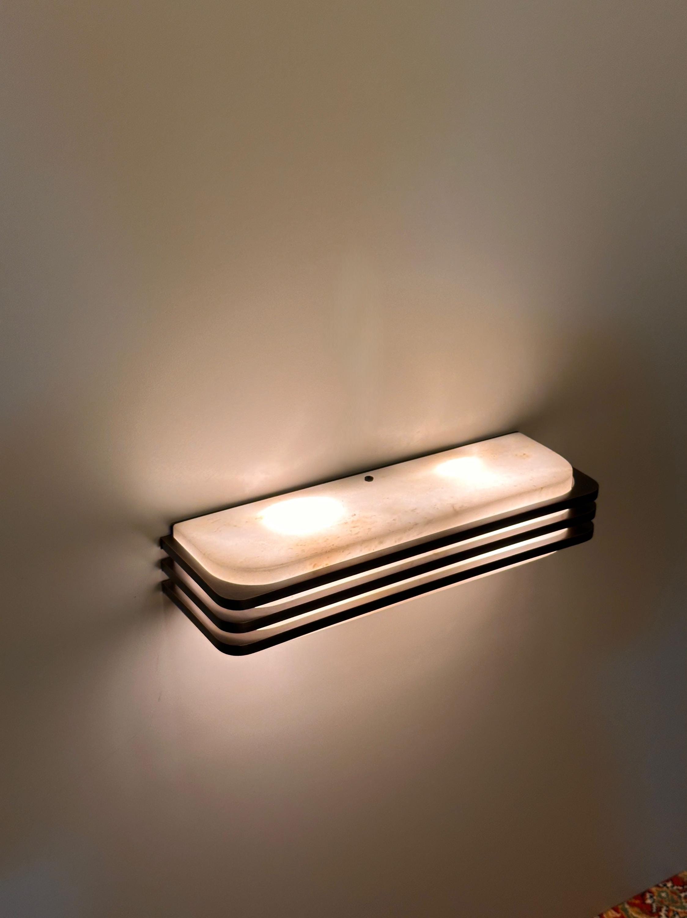 Belair 1969 Wall Sconce – Mid-Century Marble & Metal Interior Light