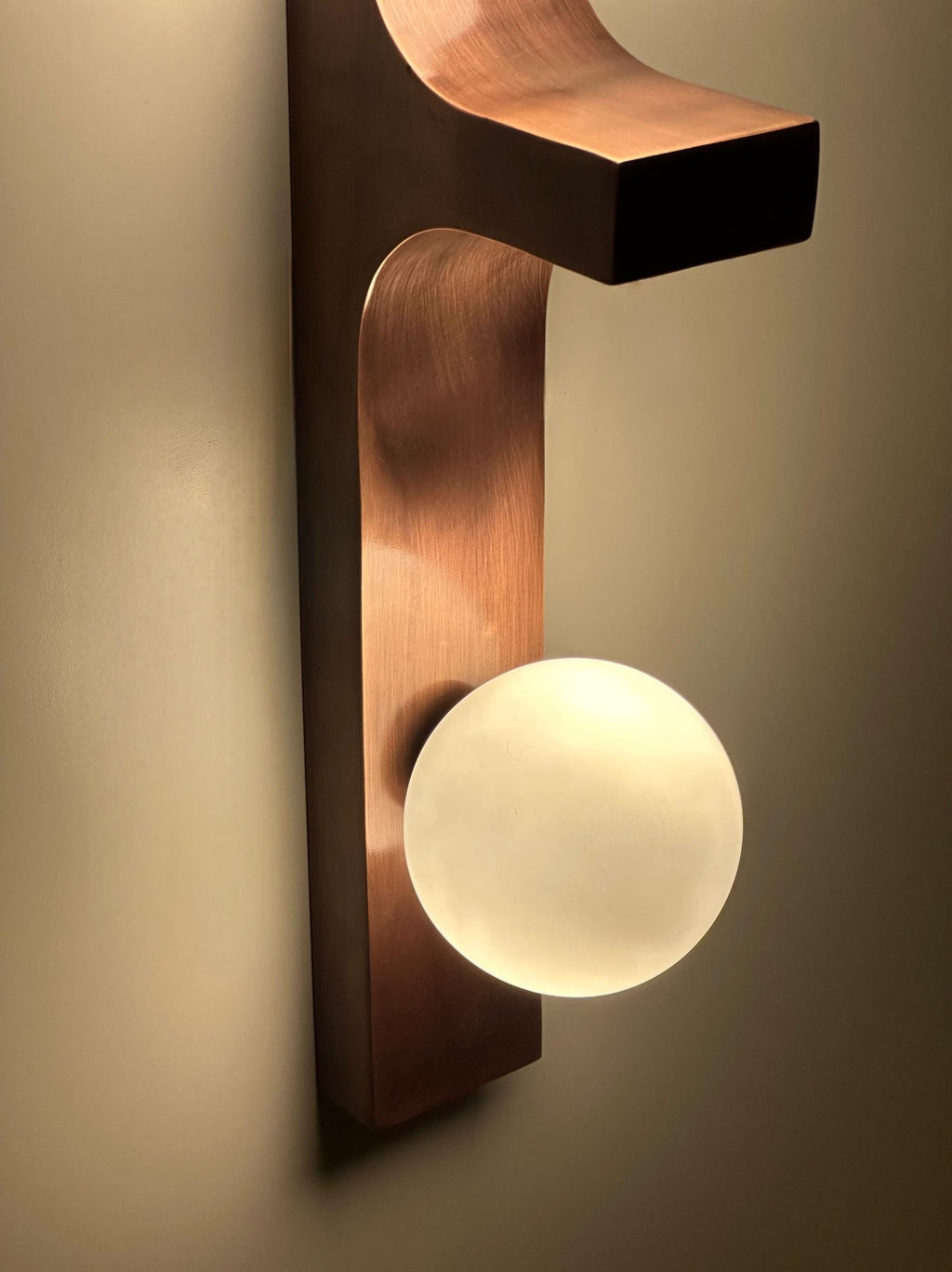 Macrom Brass Wall Sconce, Modern Designer Interior Wall Light with Double Glass Globes