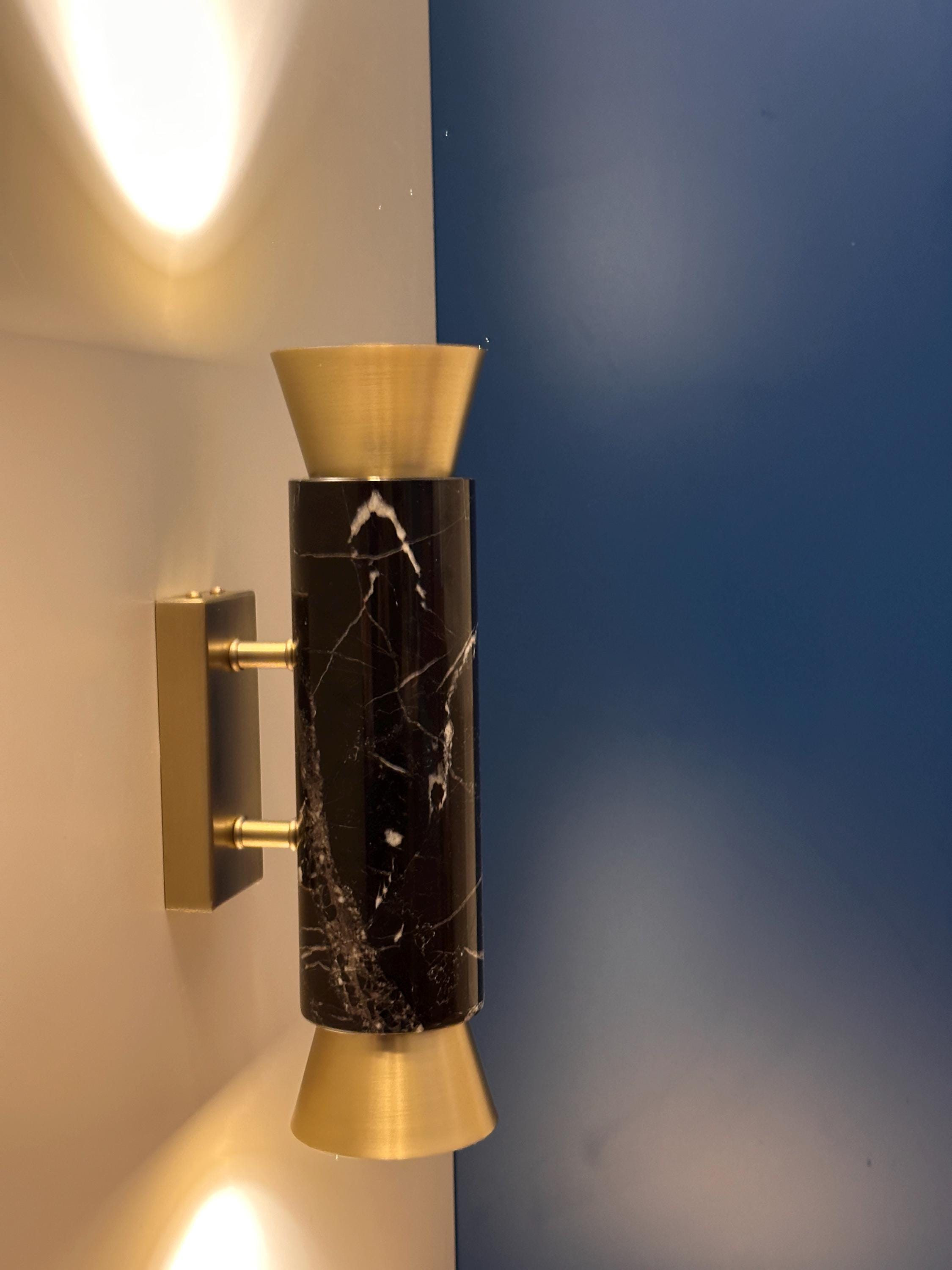 San Felipe Wall Sconce Marble and Metal Modern Interior Light by OZENDECO