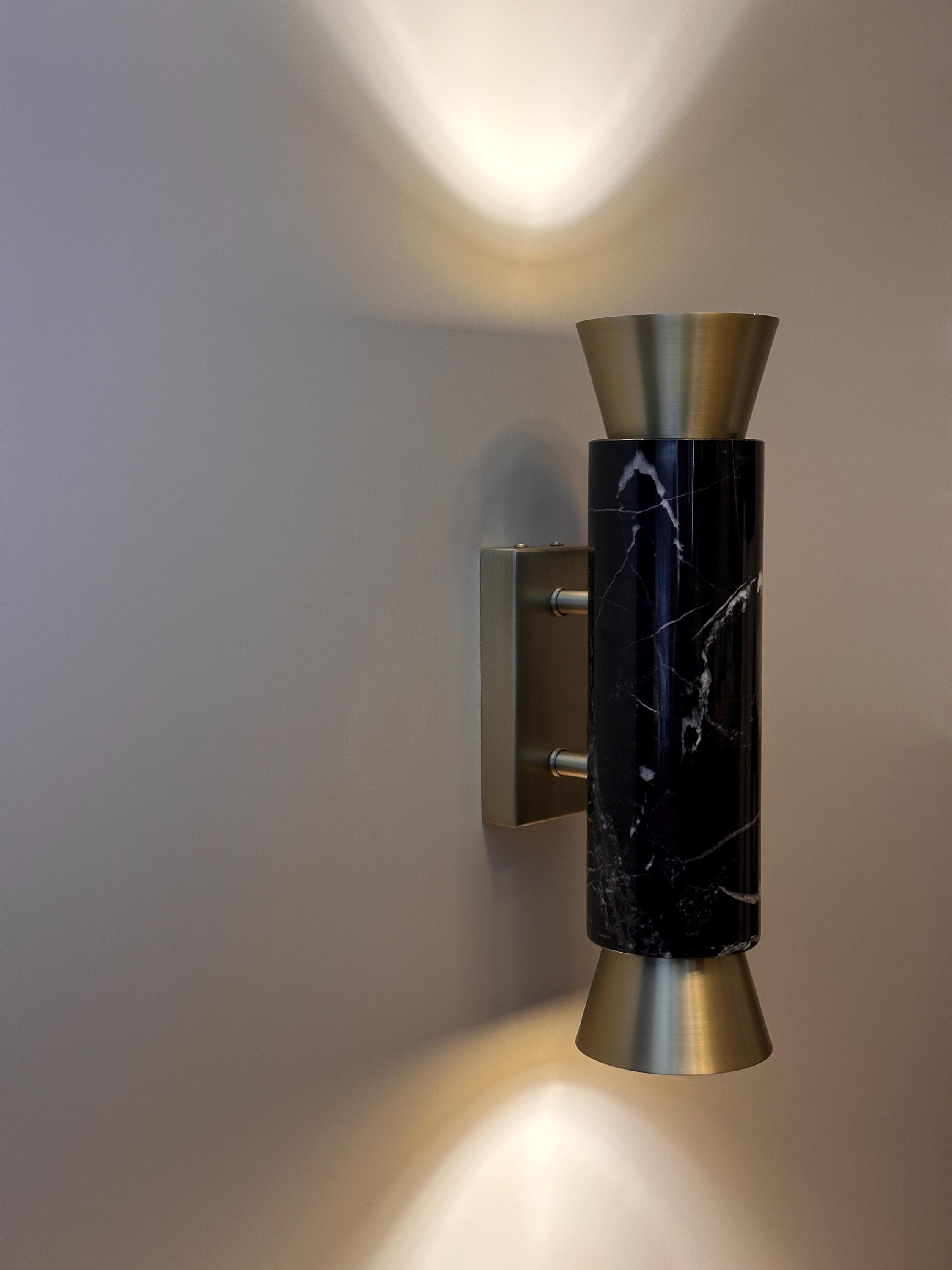 San Felipe Wall Sconce Marble and Metal Modern Interior Light by OZENDECO
