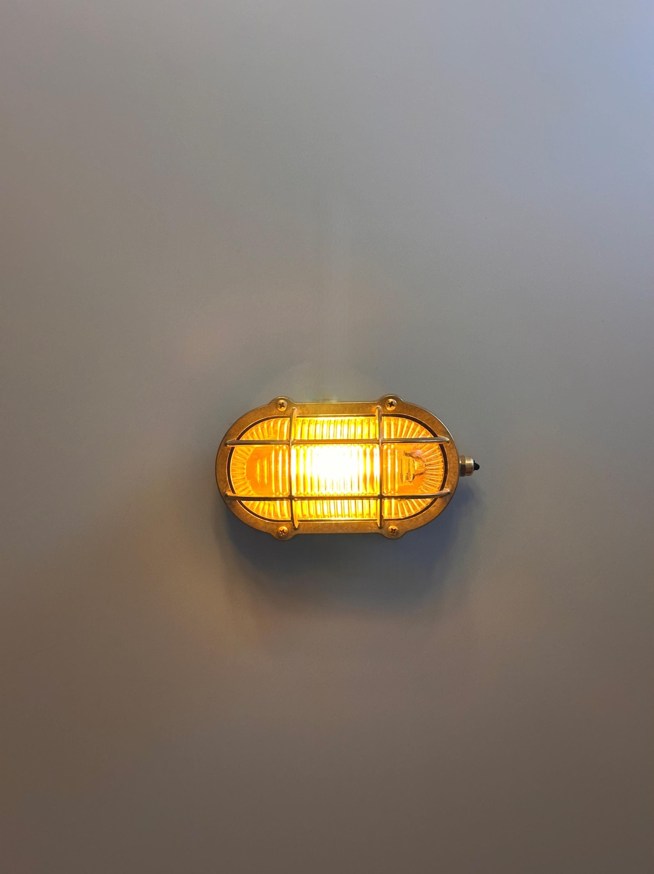 Koper Brass Wall Sconce: Nautical Outdoor Lighting (Weatherproof Finish)