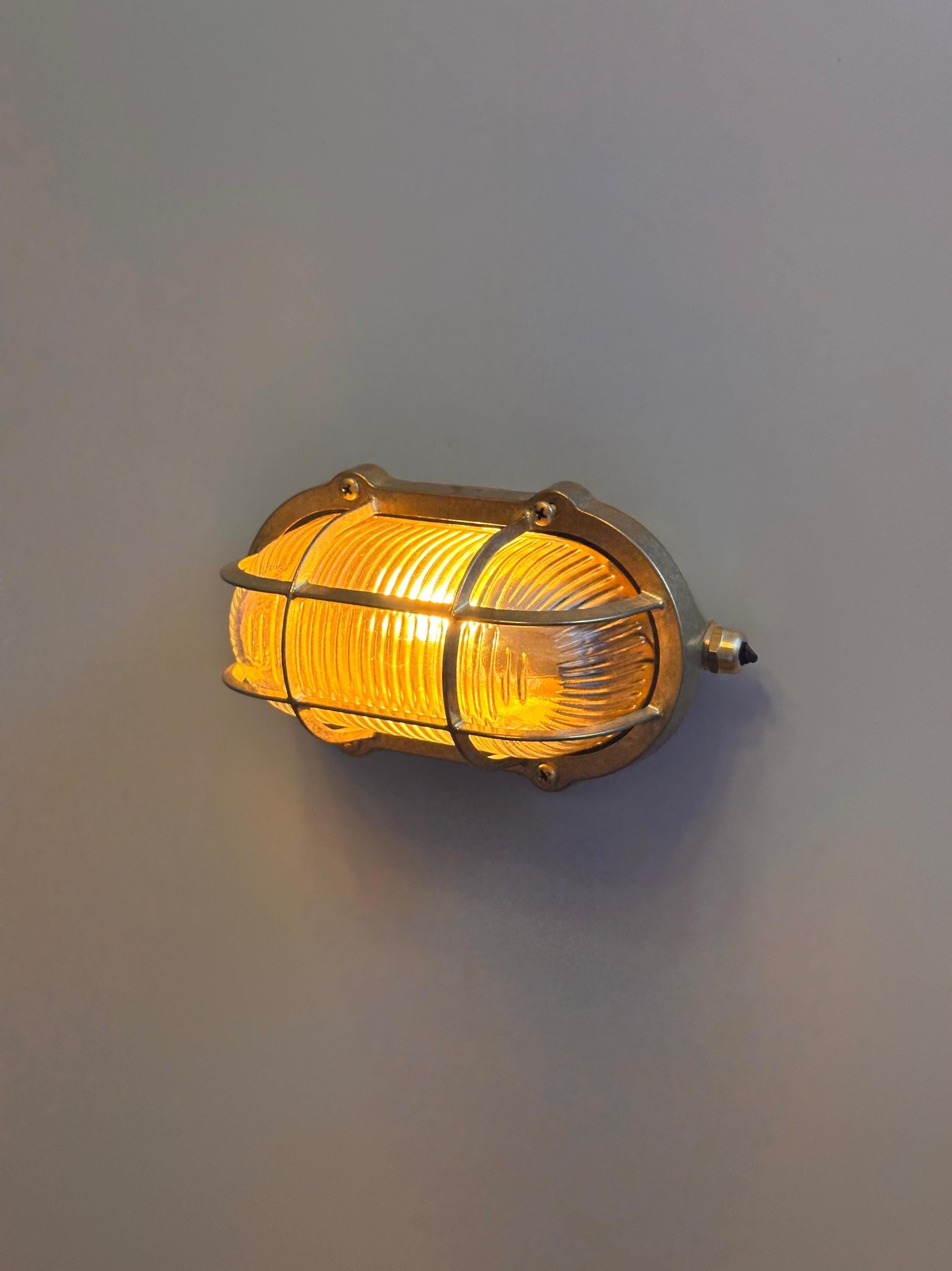 Koper Brass Wall Sconce: Nautical Outdoor Lighting (Weatherproof Finish)