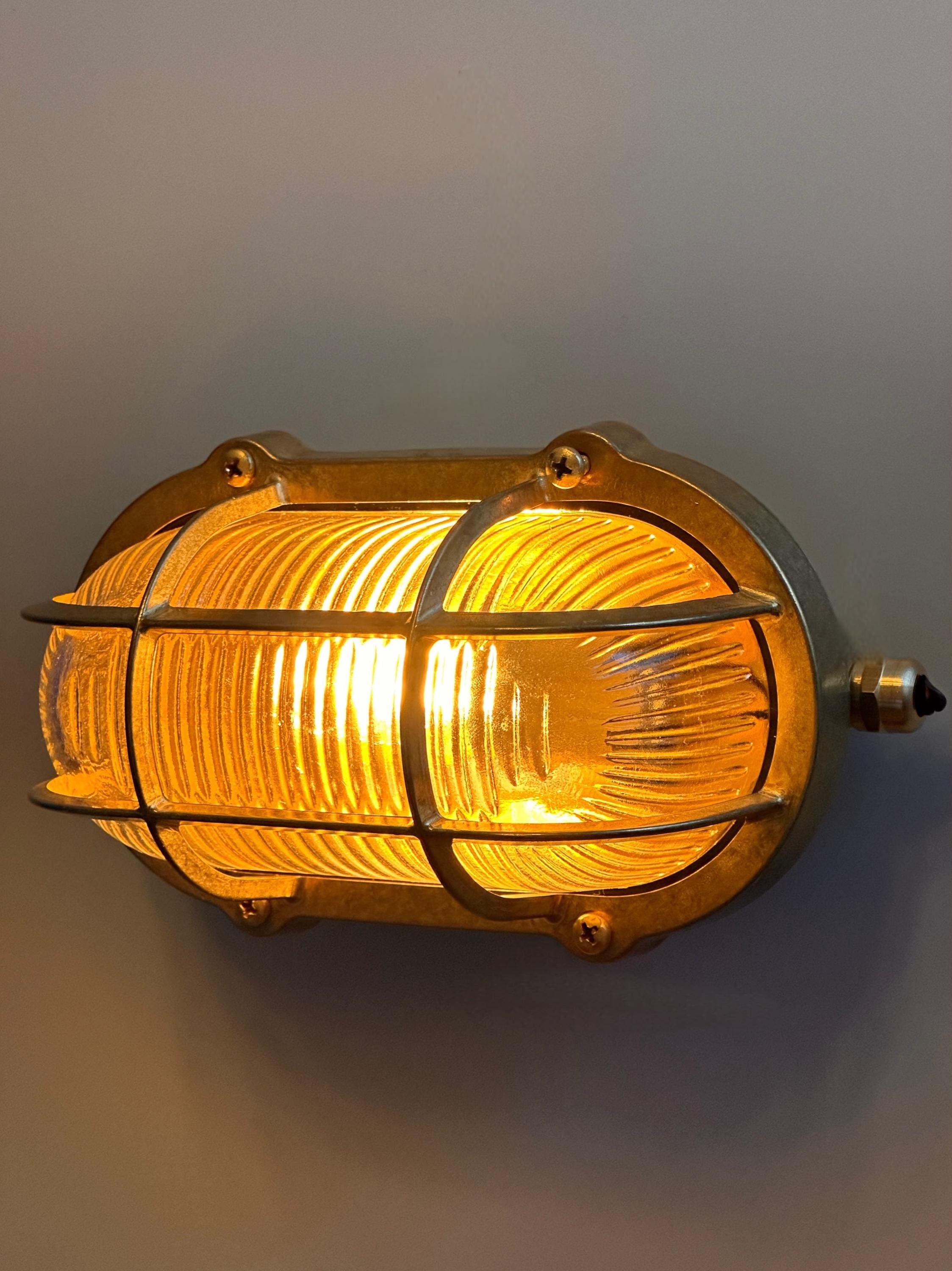 Koper Brass Wall Sconce: Nautical Outdoor Lighting (Weatherproof Finish)