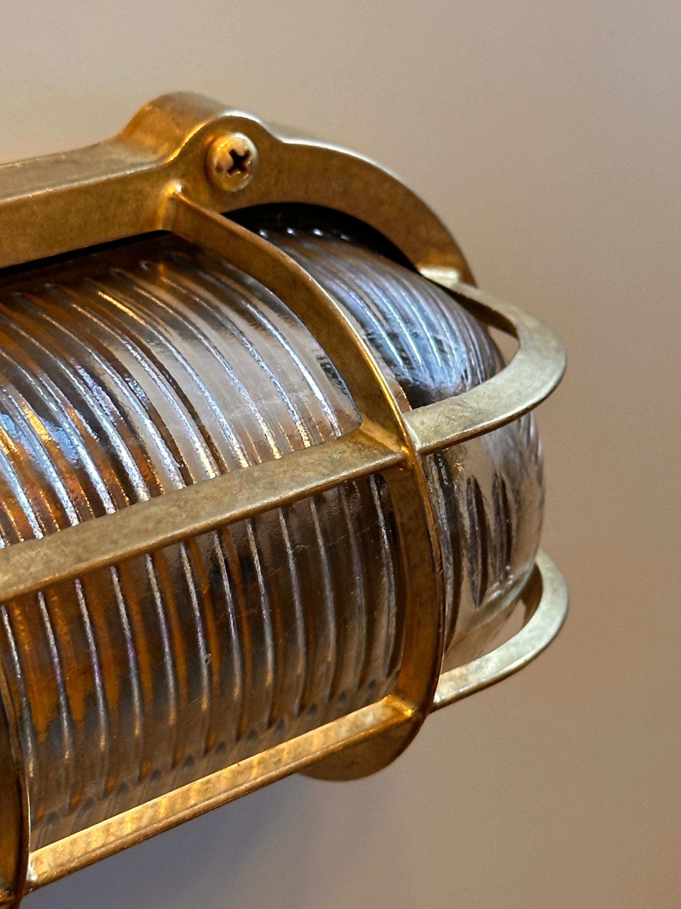 Koper Brass Wall Sconce: Nautical Outdoor Lighting (Weatherproof Finish)