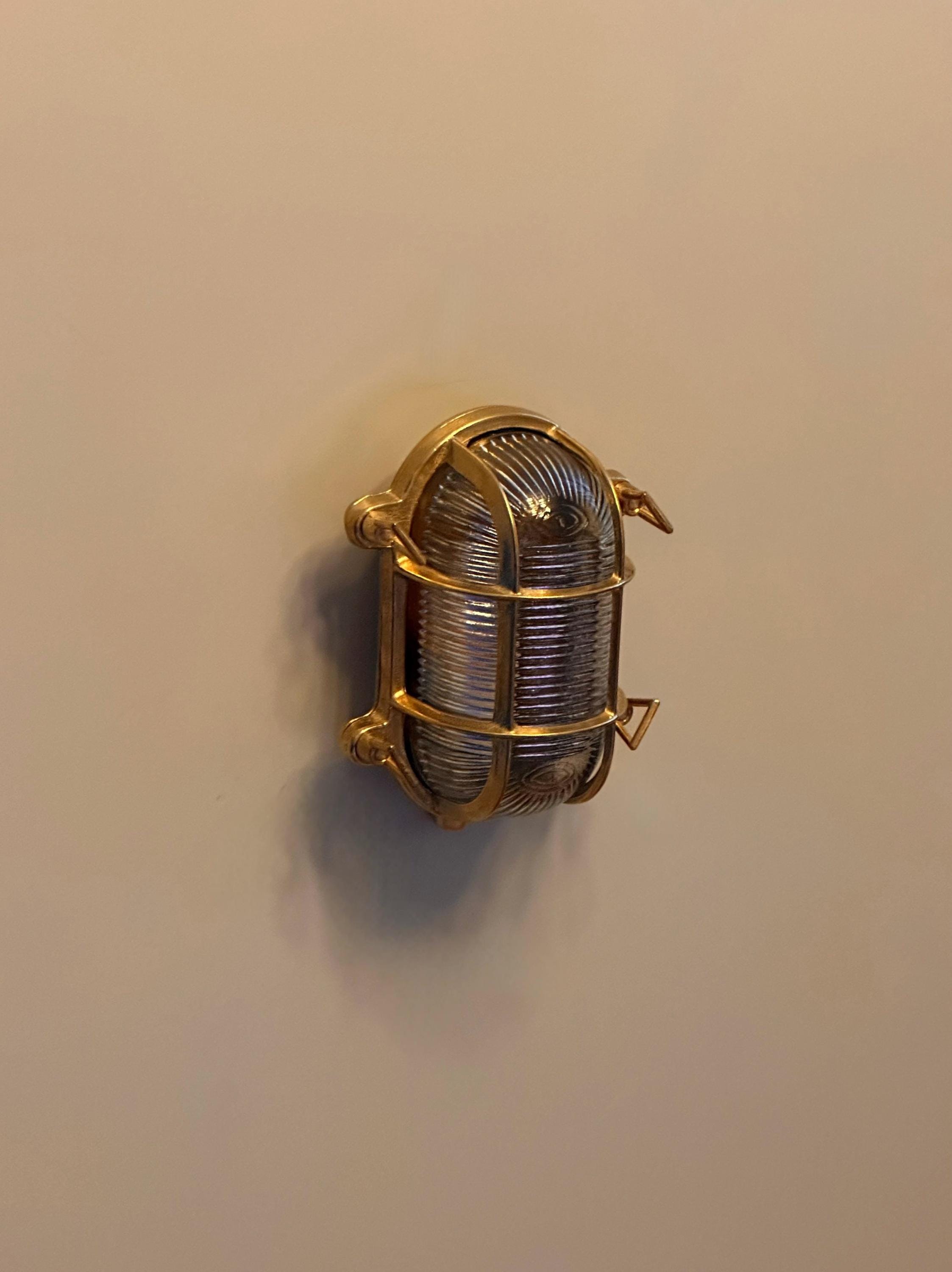 VERLİN Solid Brass Nautical Wall Sconce – Outdoor Coastal Bulkhead Light