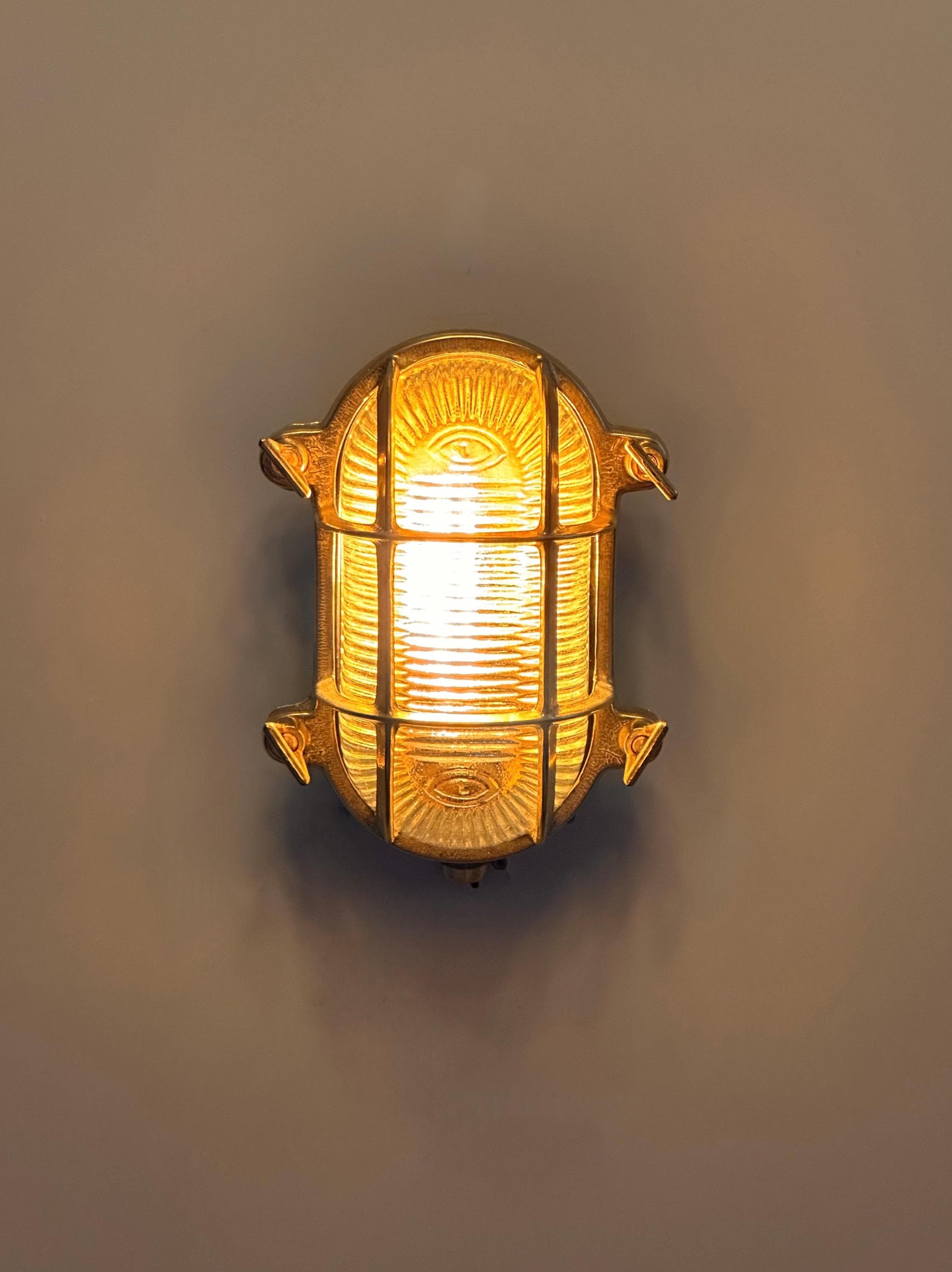 VERLİN Solid Brass Nautical Wall Sconce – Outdoor Coastal Bulkhead Light