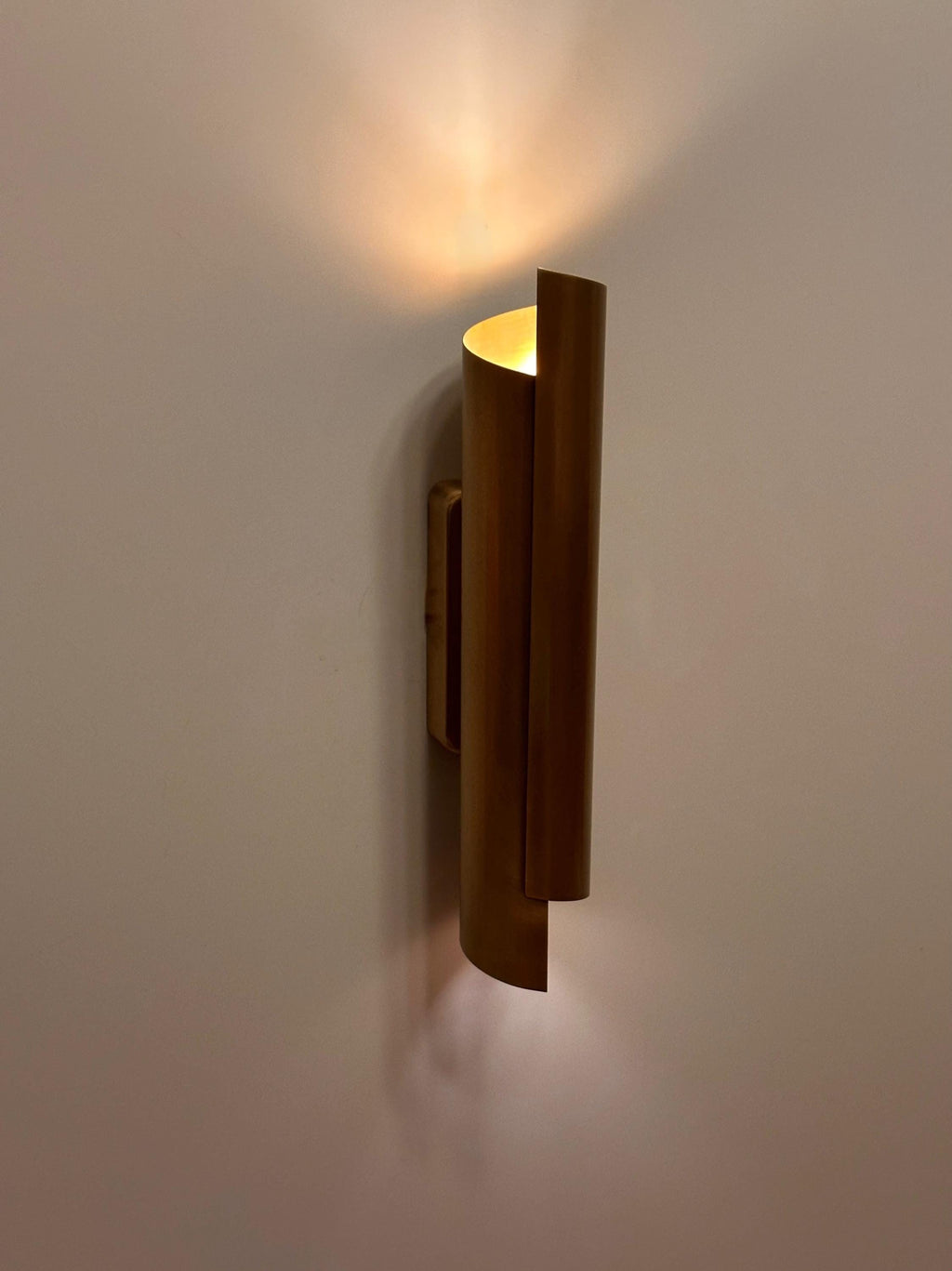 Chora Wall Sconce: Modern Brass Dual Beam Indoor Light