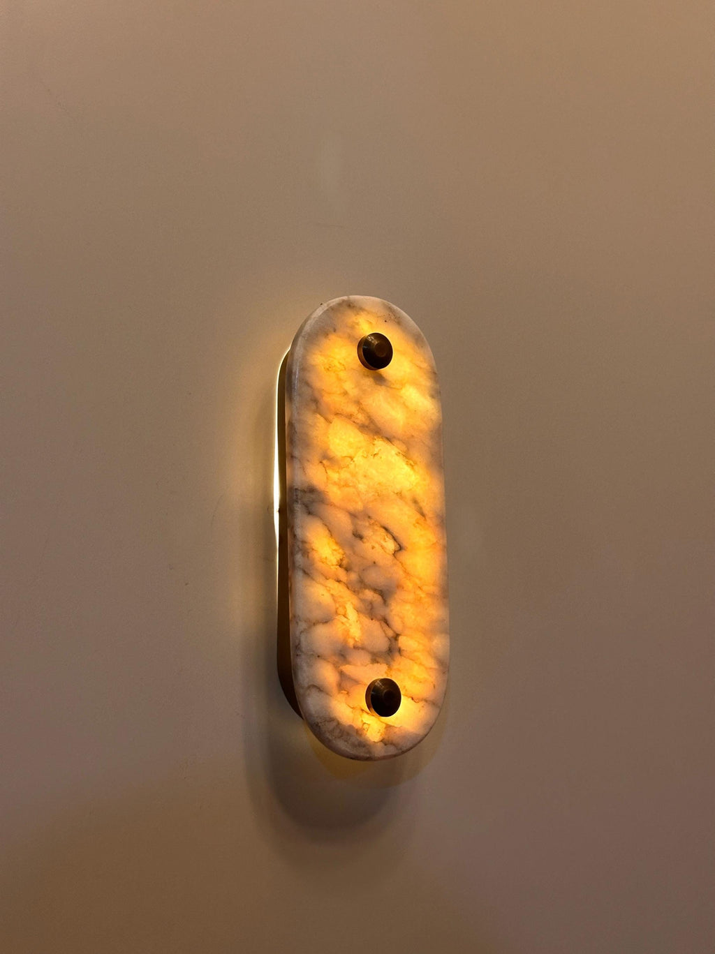 Xlendi Marble Wall Sconce - Hand-Carved Stone with Ambient LED Glow