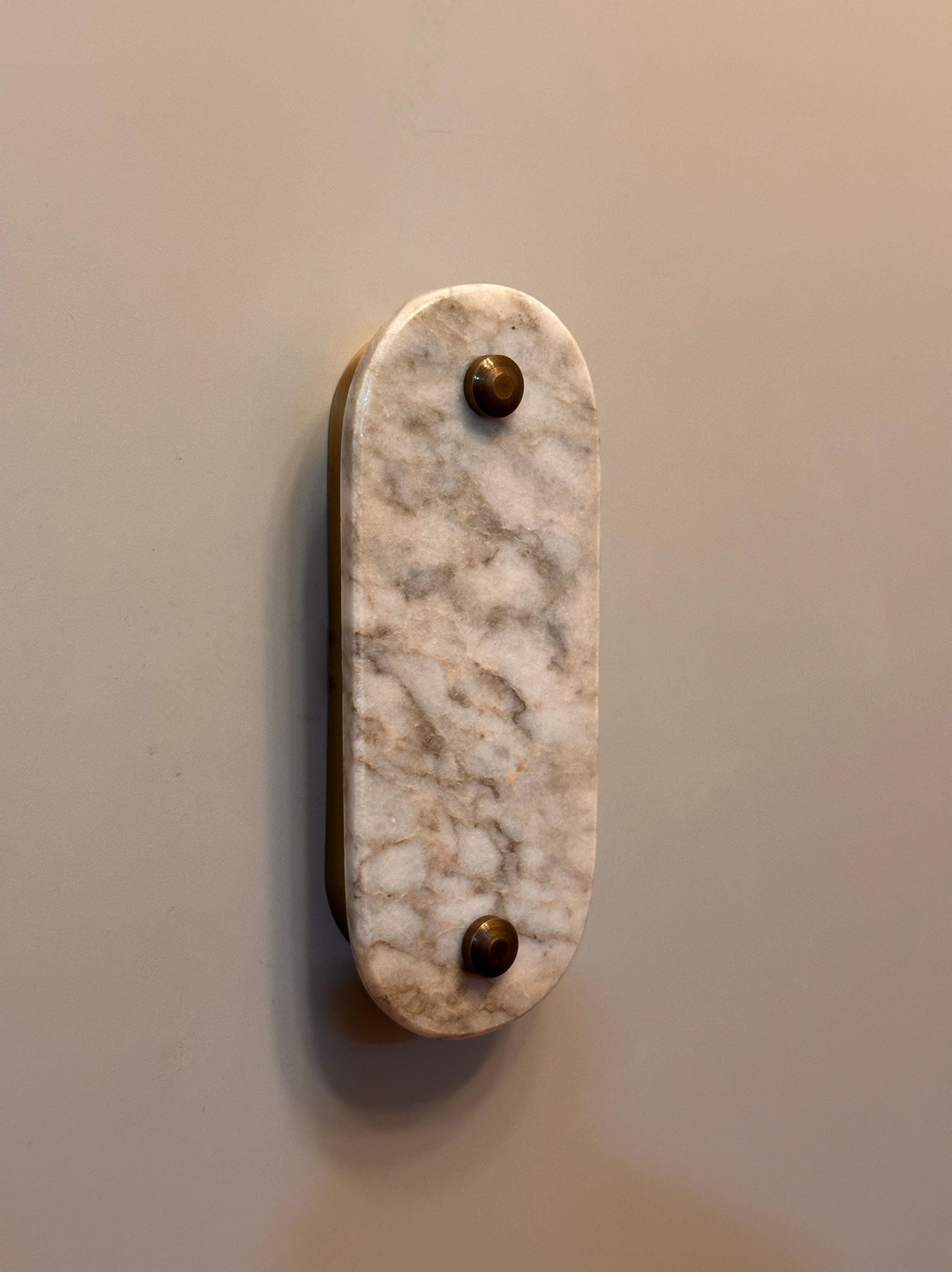 Xlendi Marble Wall Sconce - Hand-Carved Stone with Ambient LED Glow