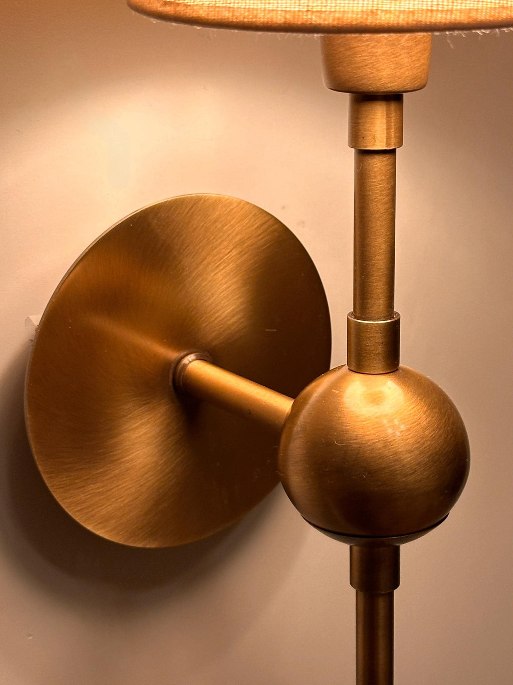 Ancone Wall Sconce – Handmade Brass Interior Light with Fabric Shade | Luxury Ambient Bedroom