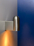 Estadio Wall Sconce – Brushed Steel Minimalist Light for Bedroom & Hallway