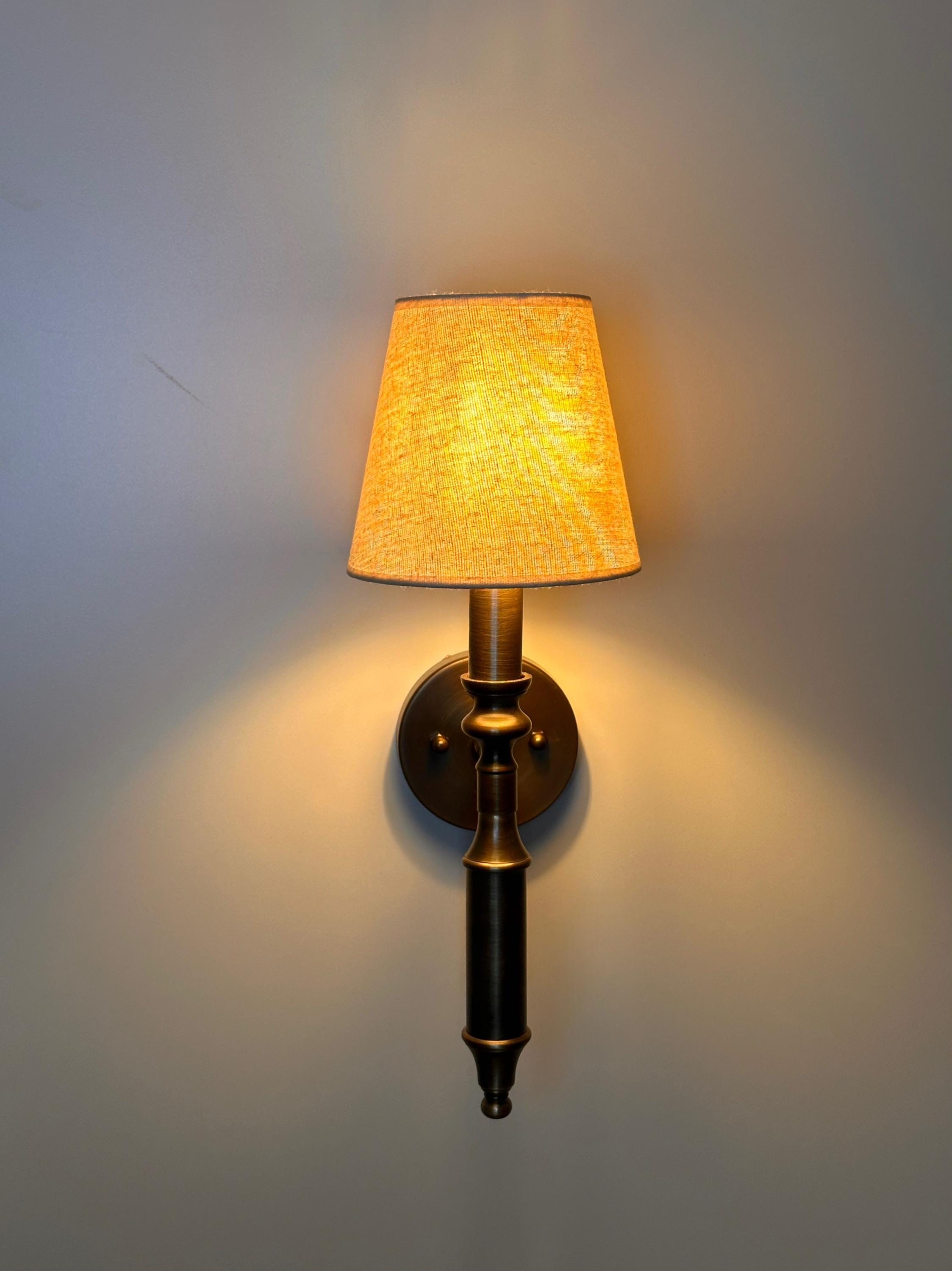 Avenida Wall Sconce – Antique Brass Iron Accent Fixture with Classic Shade