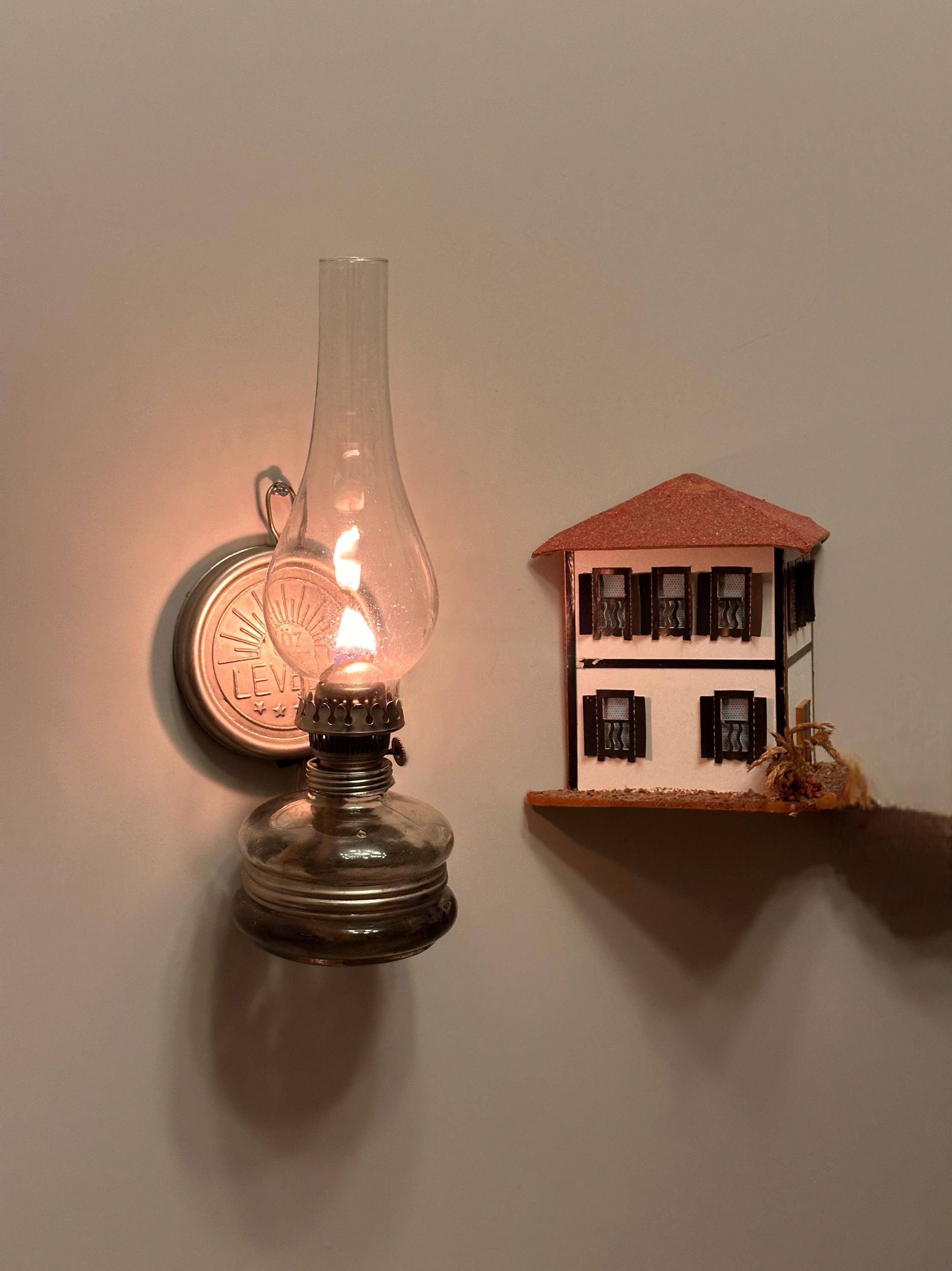 Afsar Wall-Mounted Vintage Brass Oil Lantern for Rustic Interiors