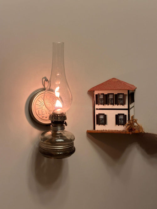 Afsar Wall-Mounted Vintage Brass Oil Lantern for Rustic Interiors