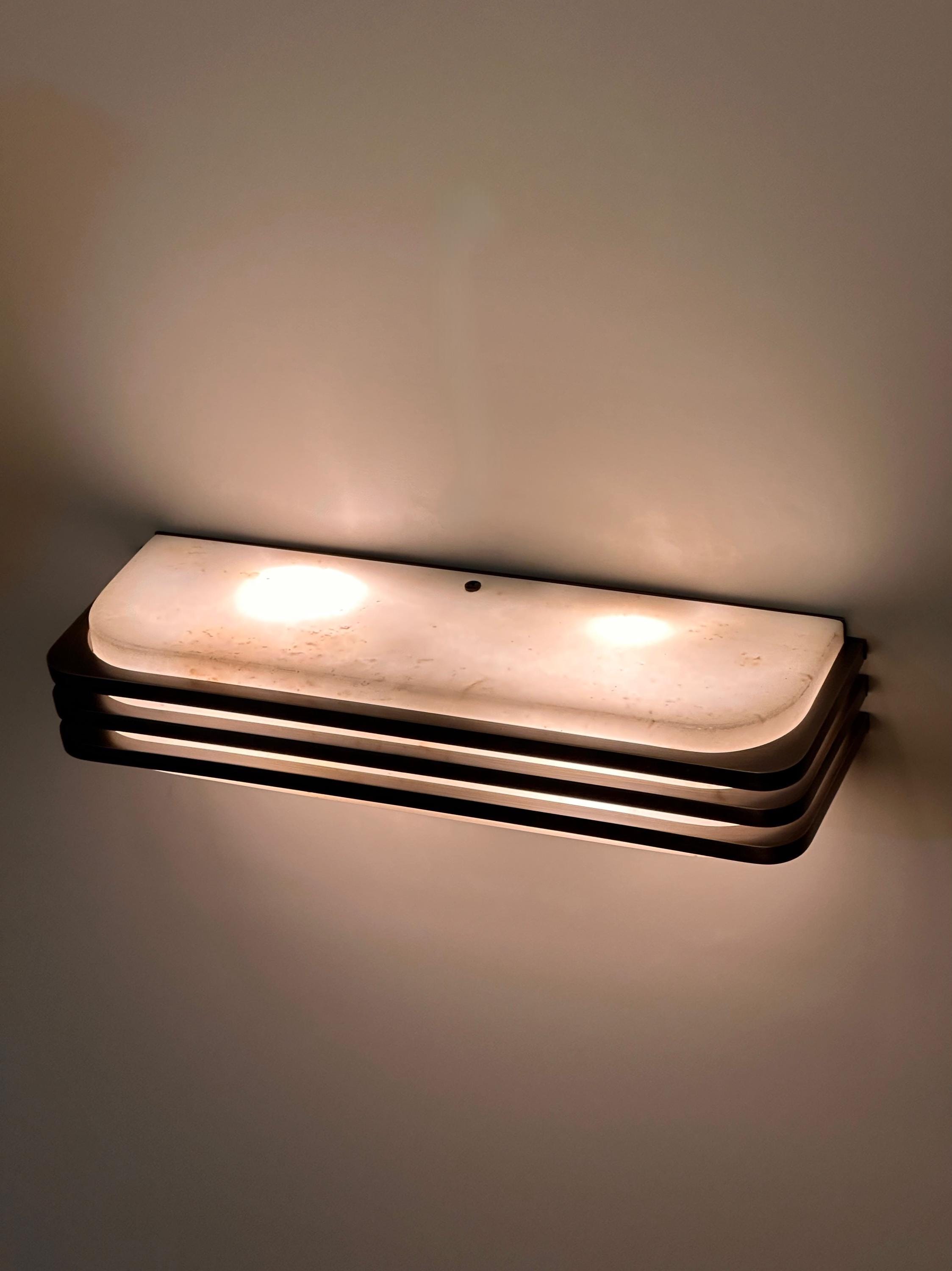 Belair 1969 Wall Sconce – Mid-Century Marble & Metal Interior Light