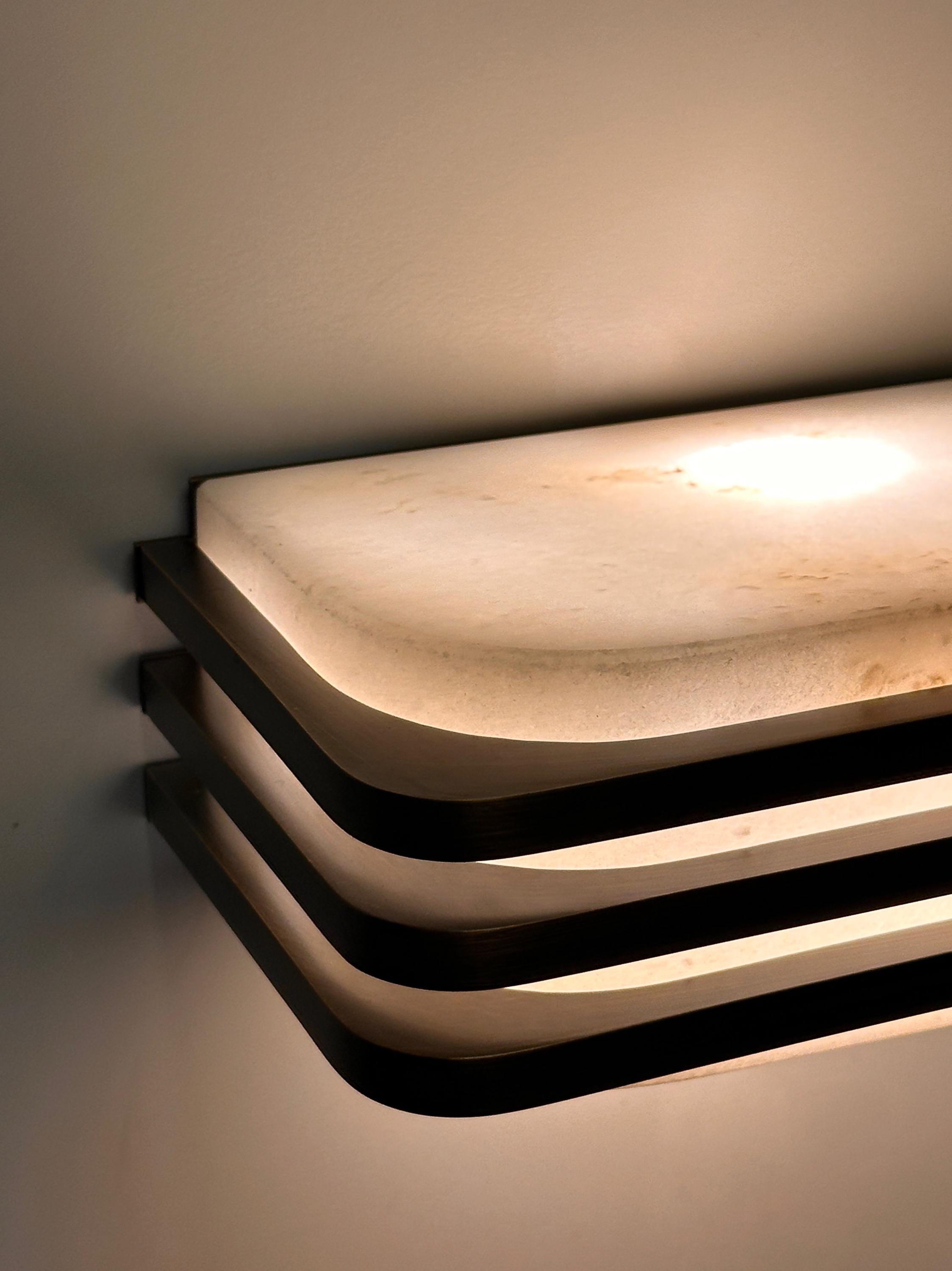 Belair 1969 Wall Sconce – Mid-Century Marble & Metal Interior Light