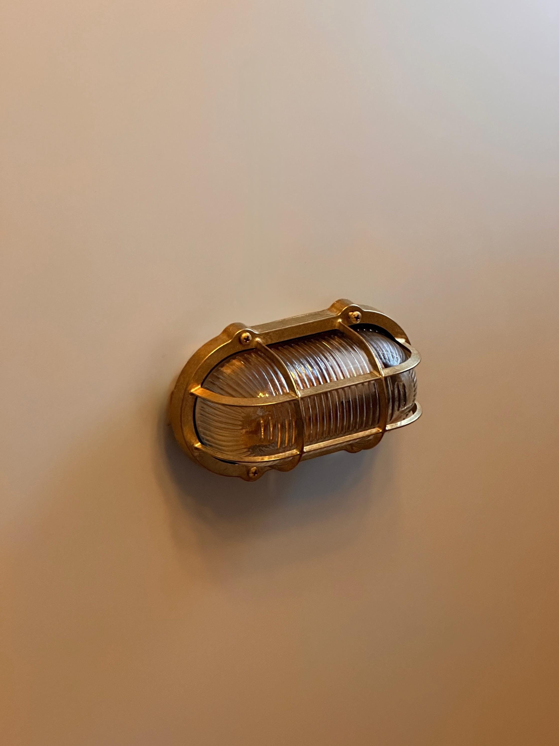 Koper Brass Wall Sconce: Nautical Outdoor Lighting (Weatherproof Finish)