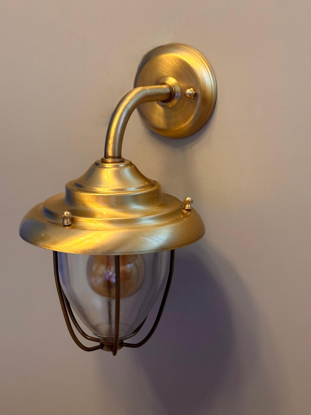 Luvia Solid Brass Wall Sconce – Nautical Outdoor Lantern Light