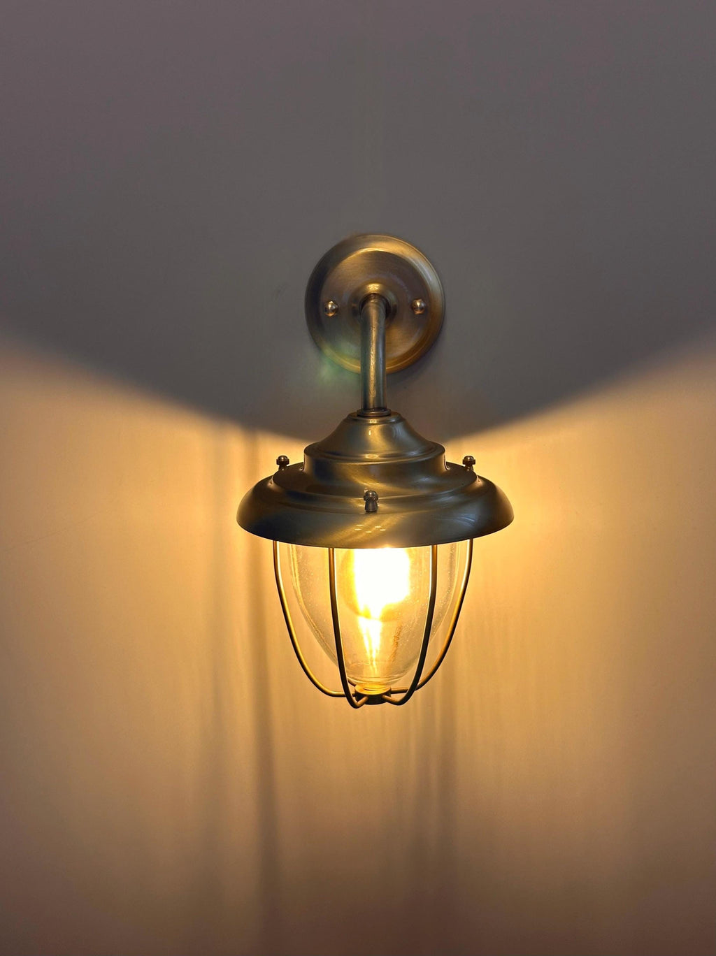 Luvia Solid Brass Wall Sconce – Nautical Outdoor Lantern Light