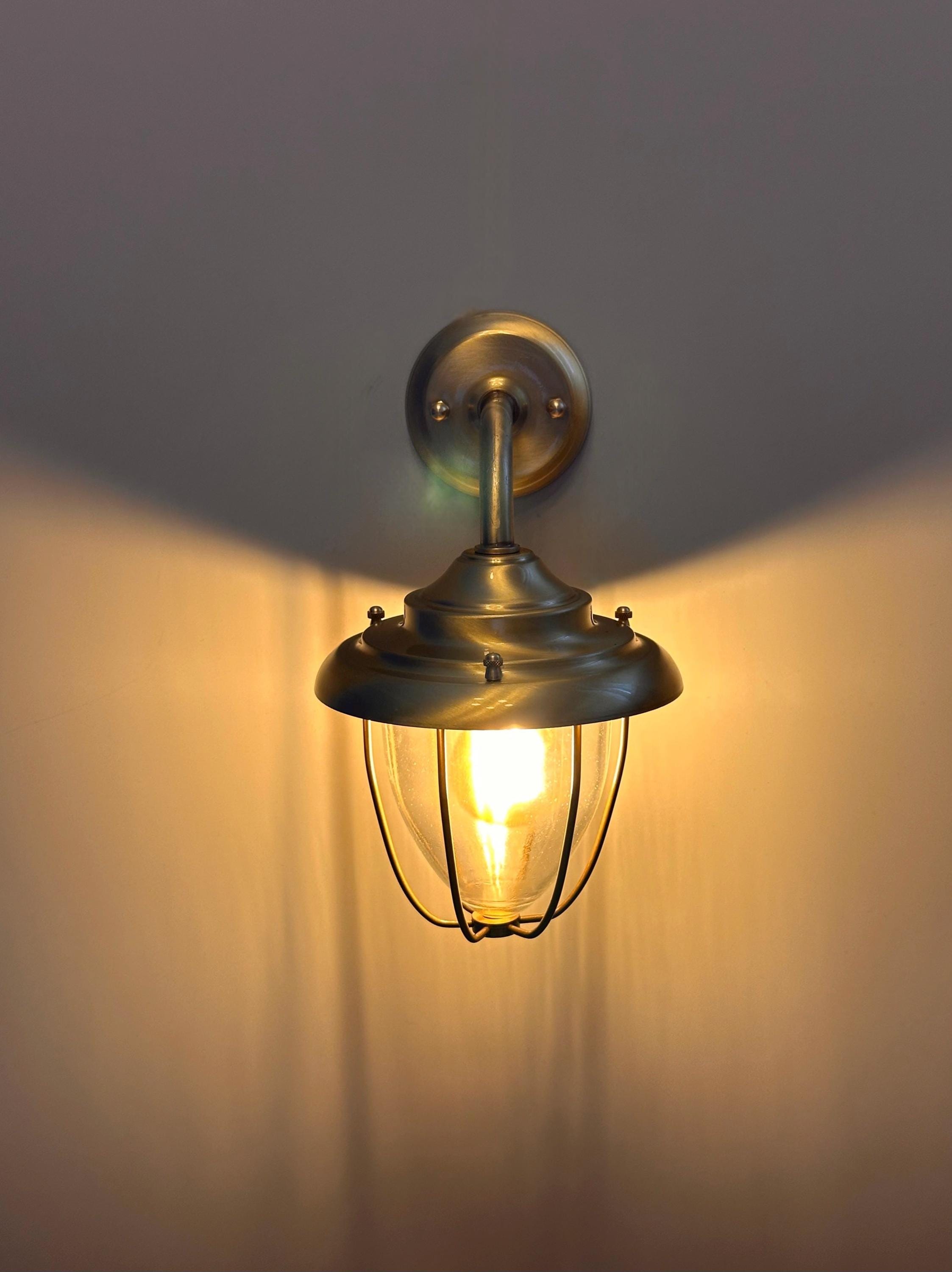 Luvia Solid Brass Wall Sconce – Nautical Outdoor Lantern Light