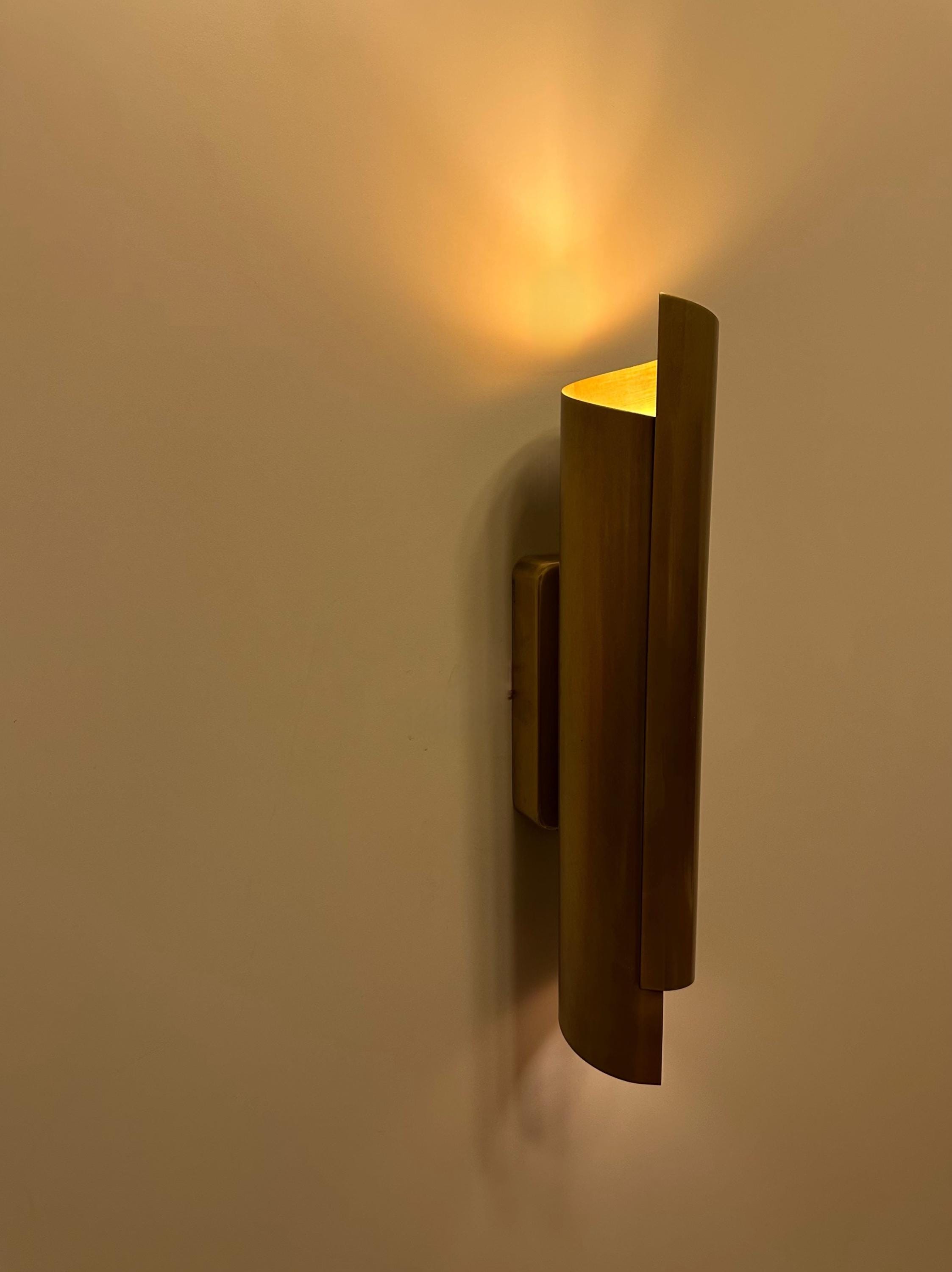 Chora Wall Sconce: Modern Brass Dual Beam Indoor Light