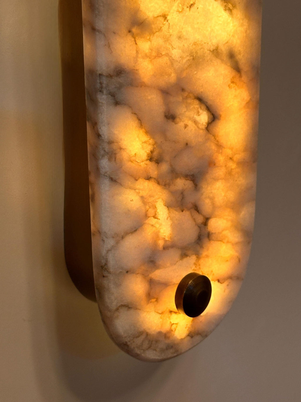 Xlendi Marble Wall Sconce - Hand-Carved Stone with Ambient LED Glow