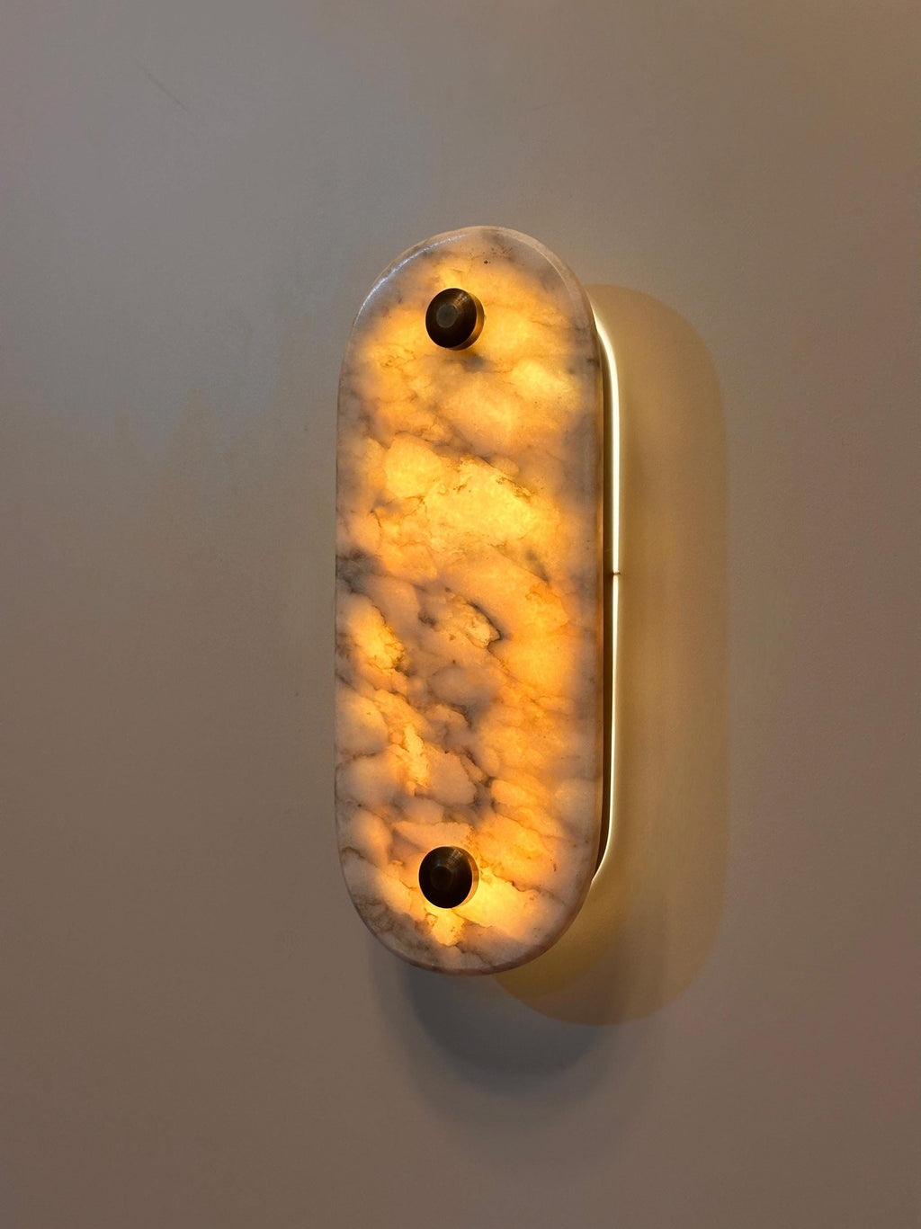 Xlendi Marble Wall Sconce - Hand-Carved Stone with Ambient LED Glow