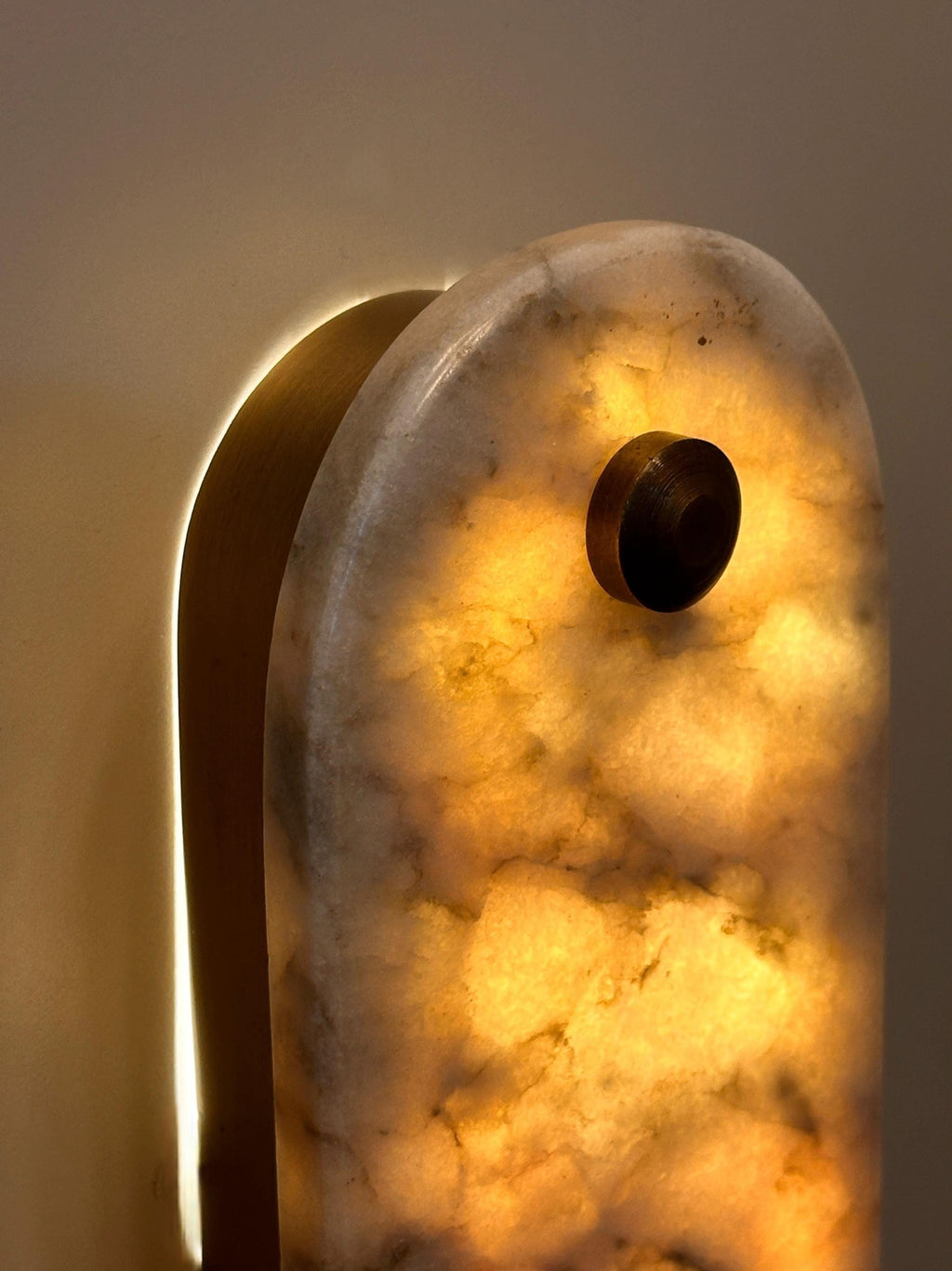 Xlendi Marble Wall Sconce - Hand-Carved Stone with Ambient LED Glow
