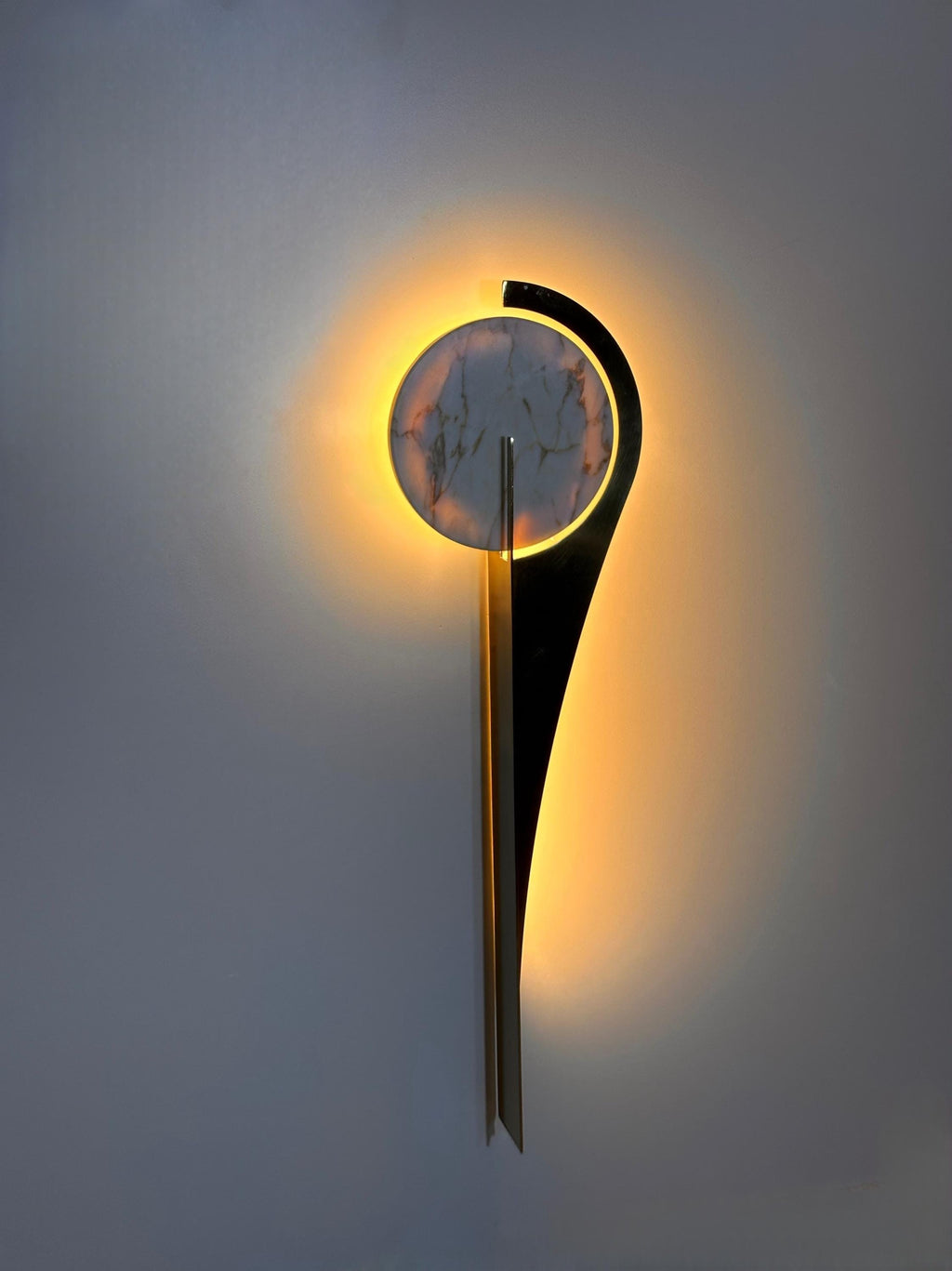 Drosia Marble Wall Sconce, Modern Brass Sculptural Interior Wall Light, Designer Lighting