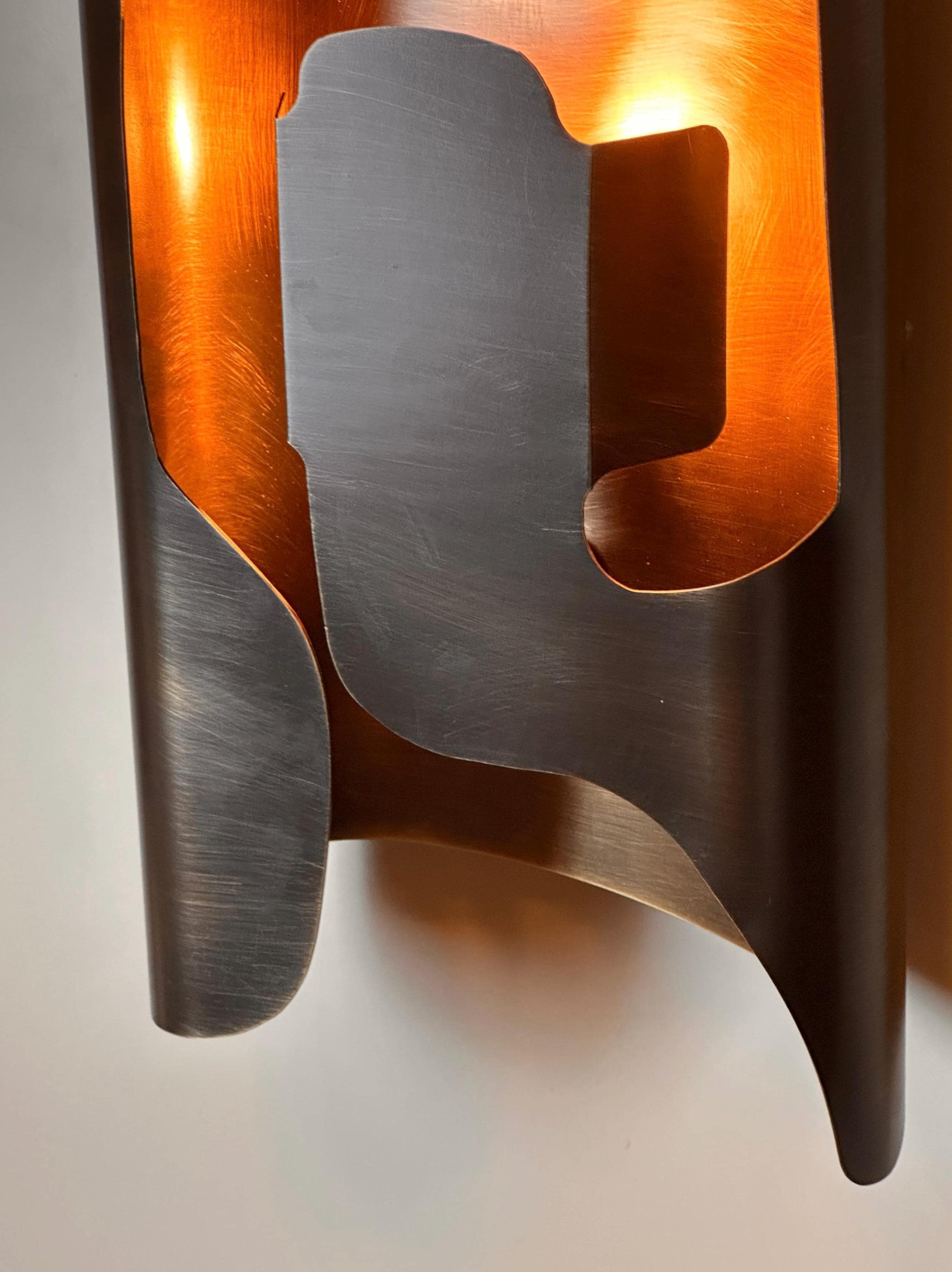 Tiznit Brass Wall Sconce, Modern Sculptural Interior Wall Light with Warm Architectural Glow