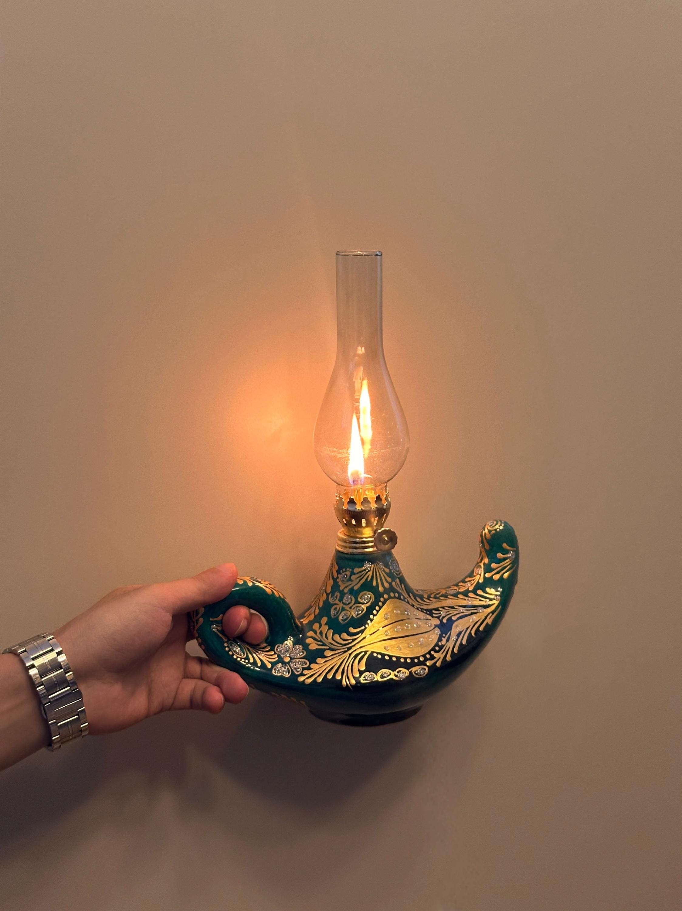Megave Ceramic Gas Lantern – Heritage Tabletop Decor, Non-Electric Light
