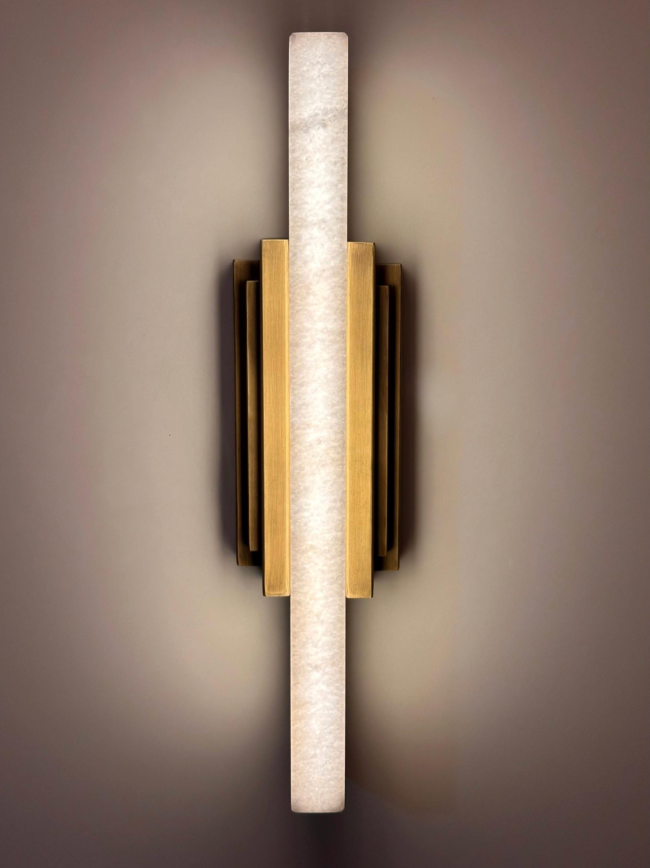 Chilmark Marble Wall Sconce – Architectural Stone Wall Light, Minimal Luxury Interior Lighting, Handmade