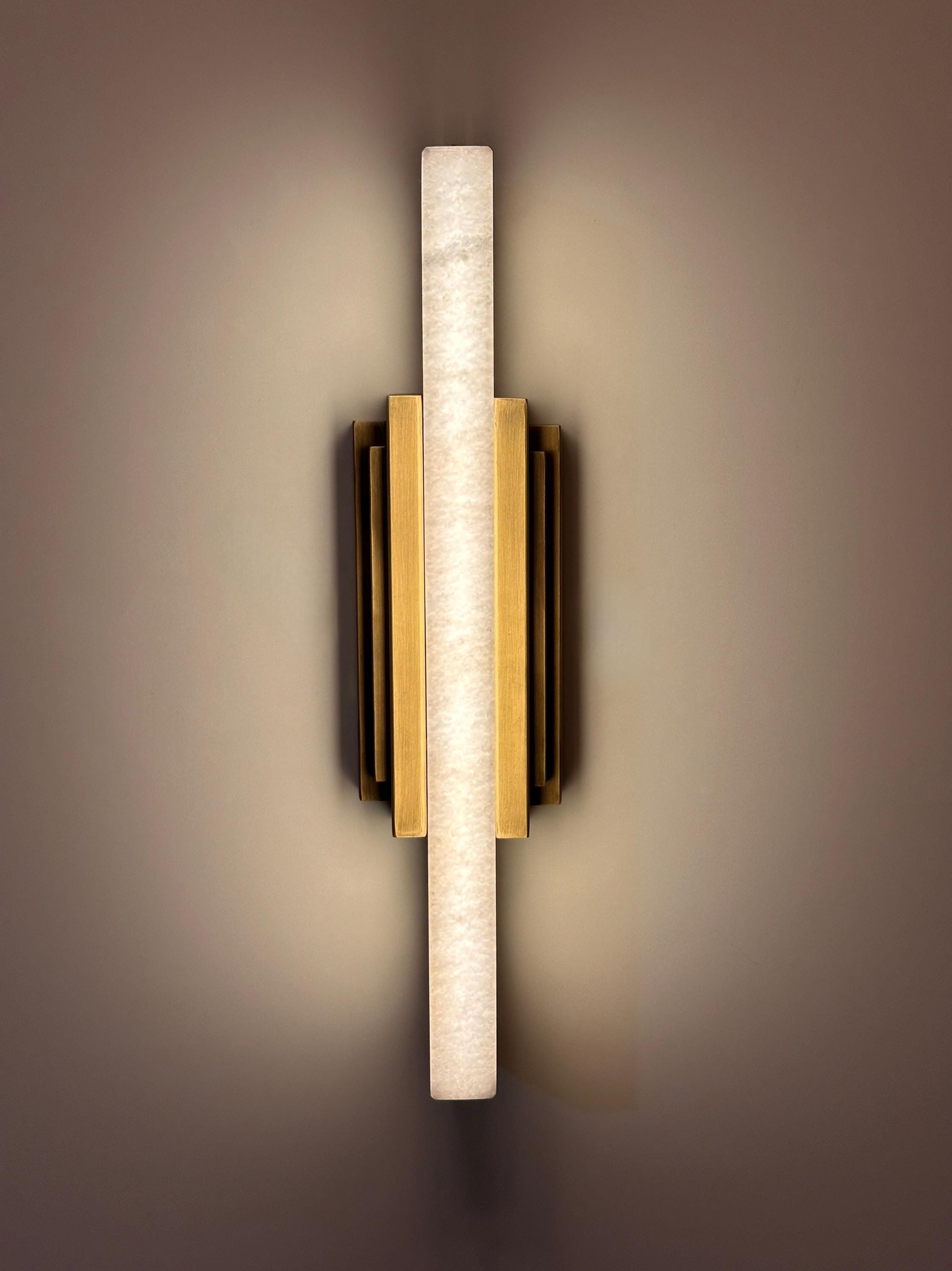 Chilmark Marble Wall Sconce – Architectural Stone Wall Light, Minimal Luxury Interior Lighting, Handmade