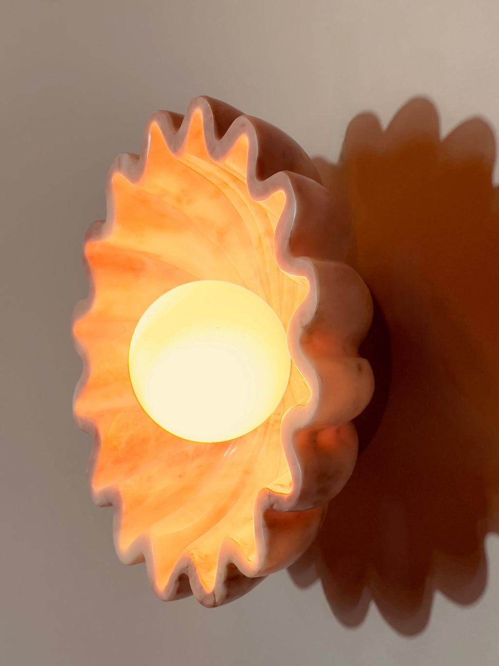 Nanded Marble Wall Sconce – Handmade  Stone Light – Modern Sculptural Lighting – Designer Statement Lamp