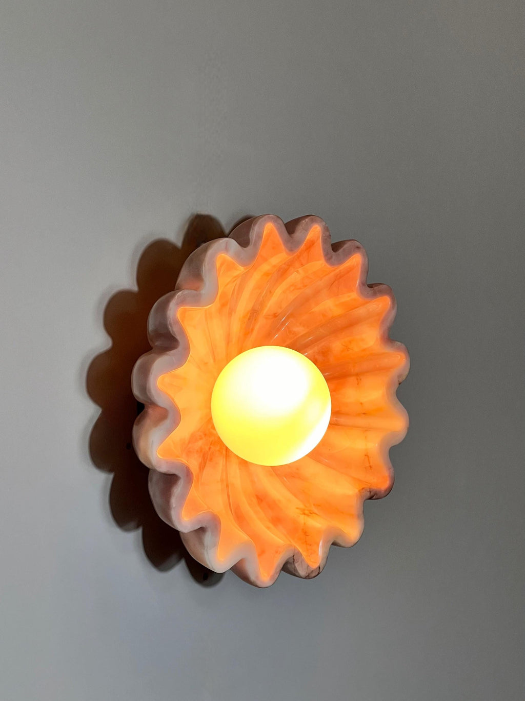 Nanded Marble Wall Sconce – Handmade  Stone Light – Modern Sculptural Lighting – Designer Statement Lamp