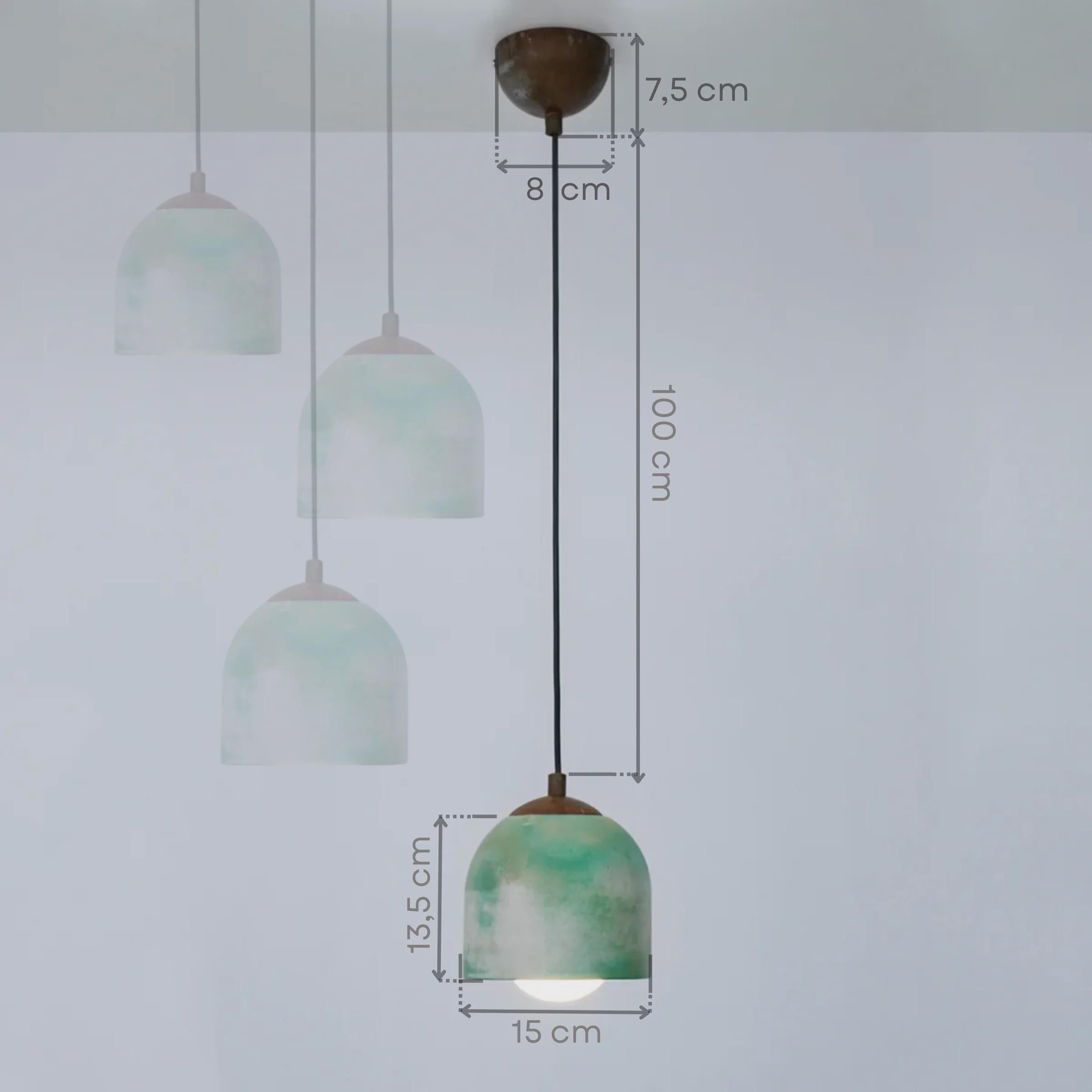 NAPLES II Concrete Pendant Light – Handmade Minimalist Cement Hanging Lamp – Modern Architectural Ceiling Lighting