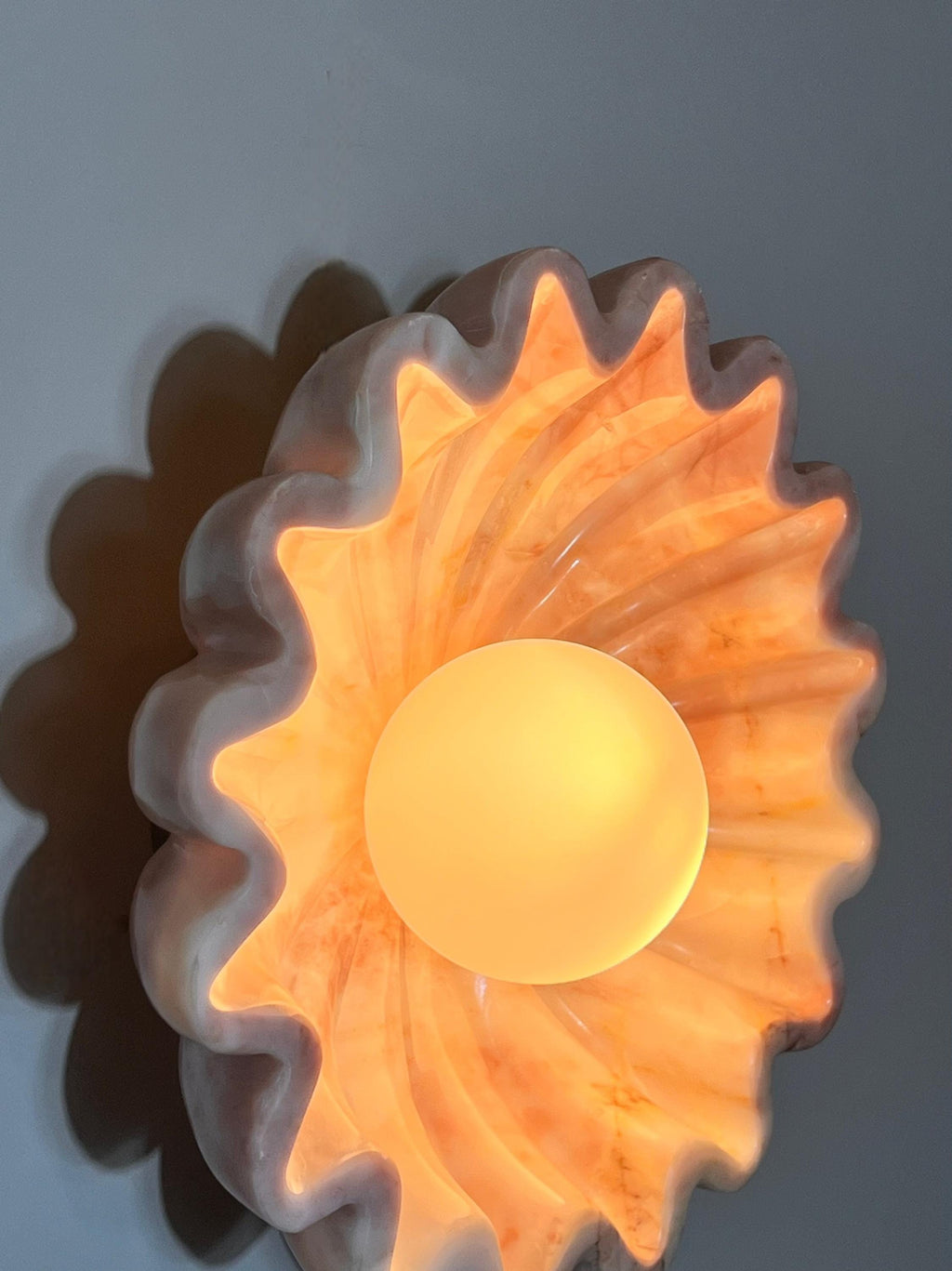 Nanded Marble Wall Sconce – Handmade  Stone Light – Modern Sculptural Lighting – Designer Statement Lamp