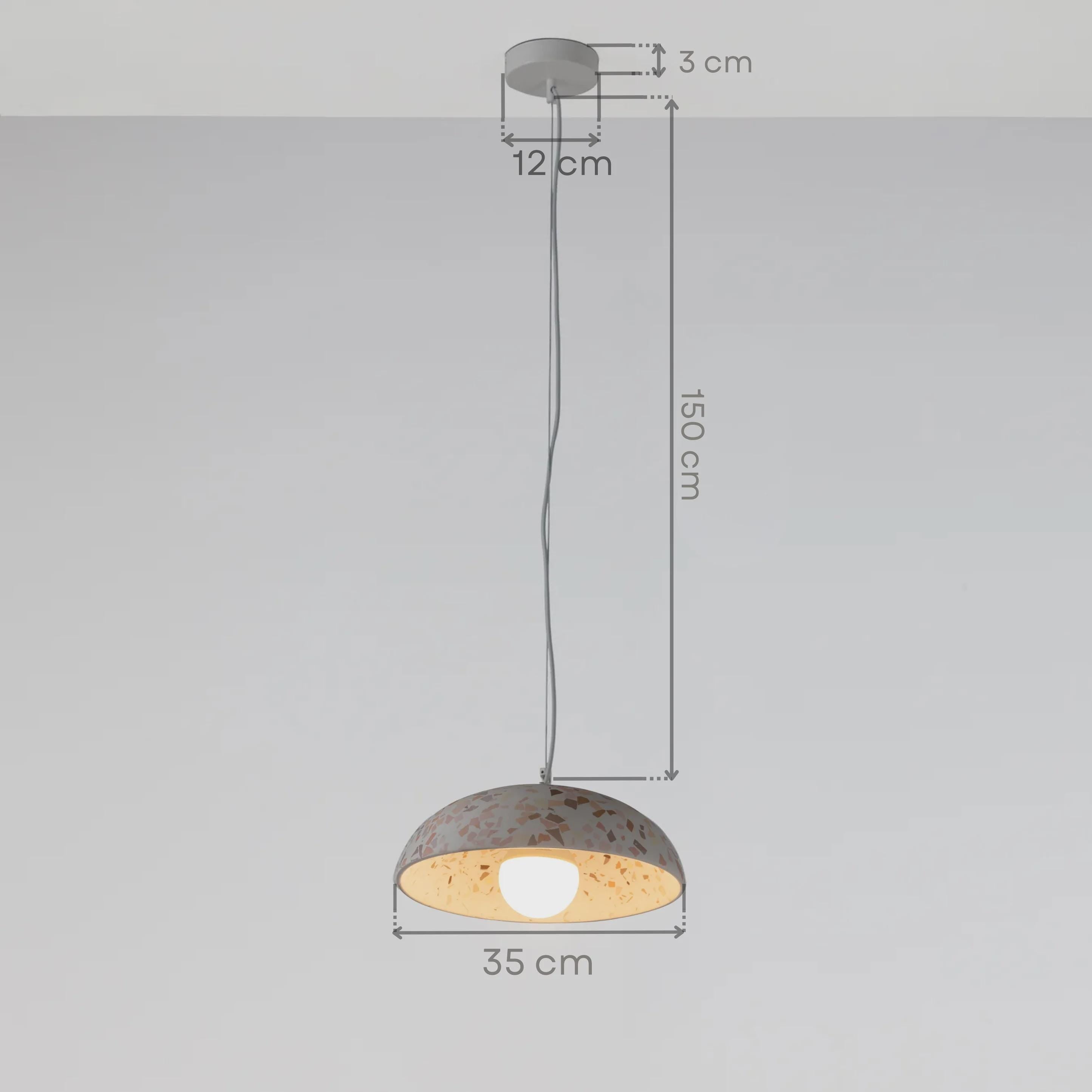 MATARA Light Terrazzo Concrete Pendant Light – Modern Scandinavian Hanging Lamp