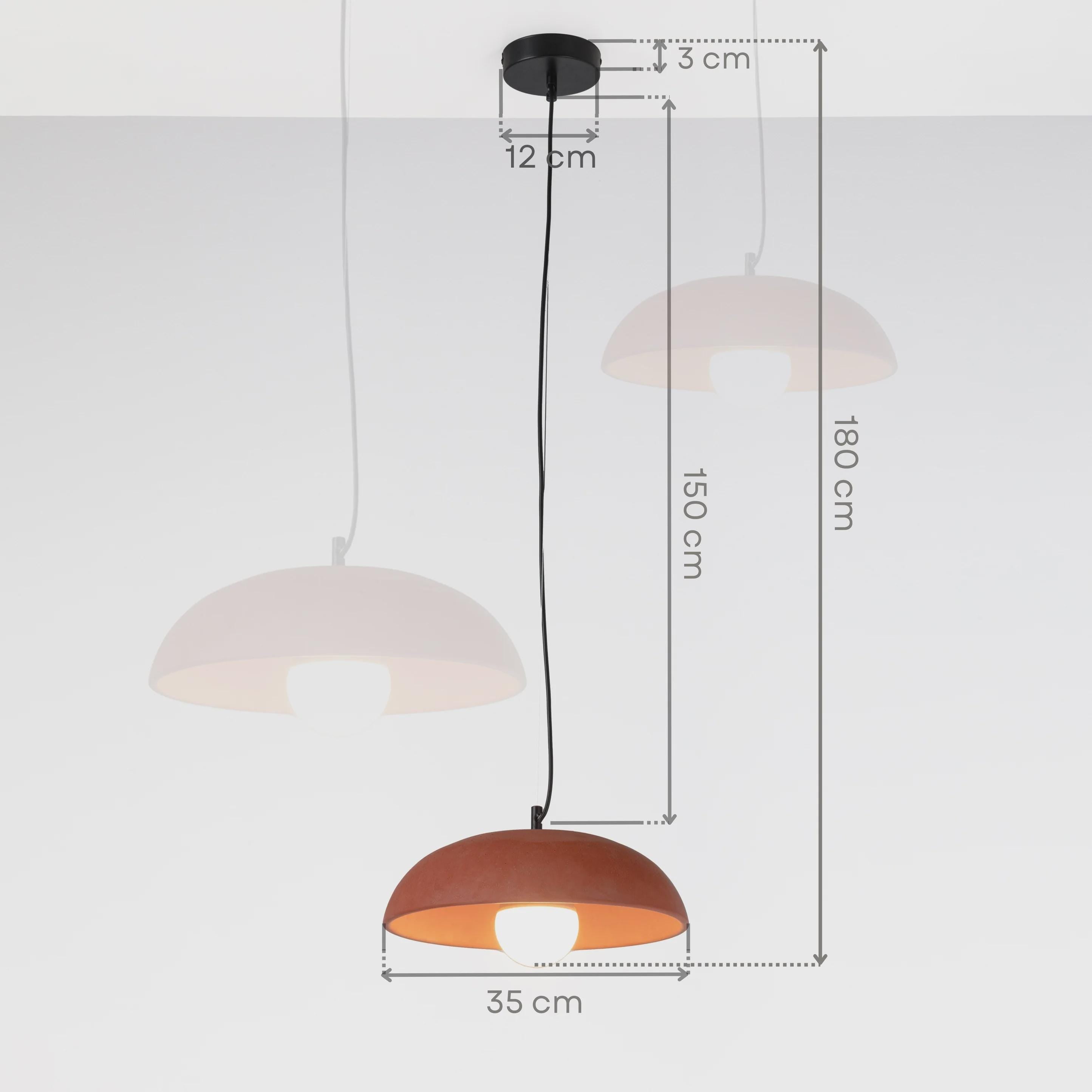 MATARA III Terracotta Pendant Light – Handmade Clay Hanging Lamp, Mediterranean Ceiling Light