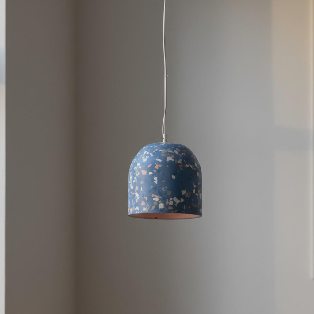 NAPLES III Blue Terrazzo Pendant Light – Modern Handmade Ceiling Lamp, Kitchen Island Hanging Light
