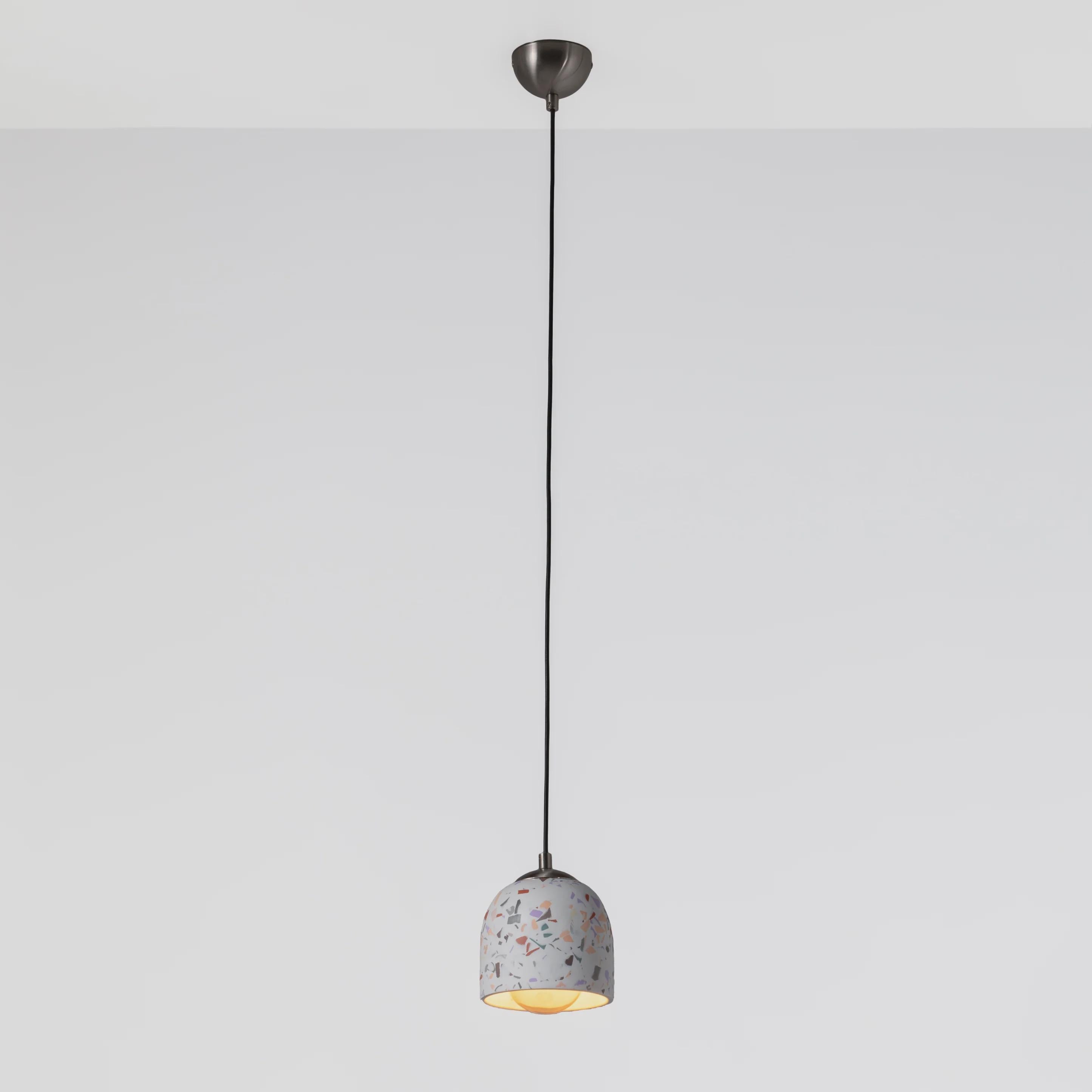 NAPLES IV Small Terrazzo Pendant Light – Handmade Concrete Ceiling Lamp for Kitchen Island