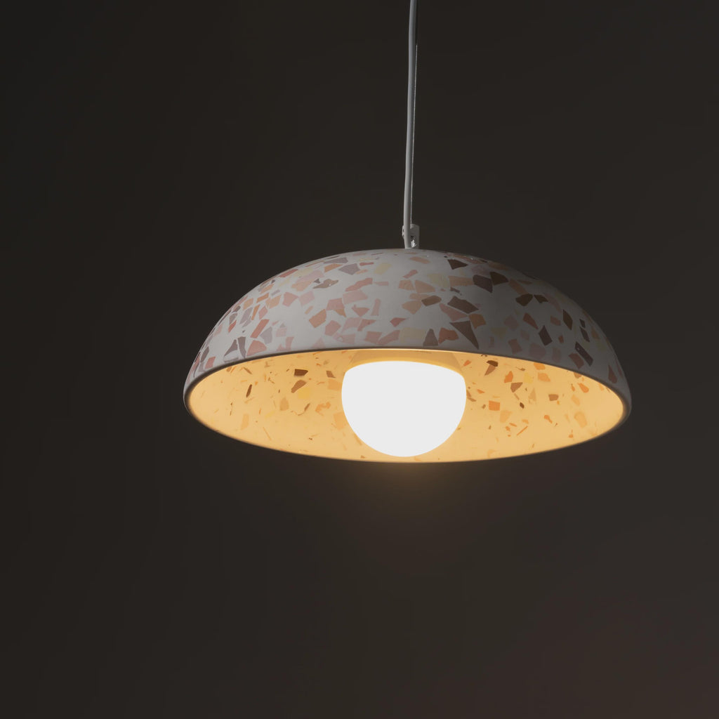 MATARA Light Terrazzo Concrete Pendant Light – Modern Scandinavian Hanging Lamp