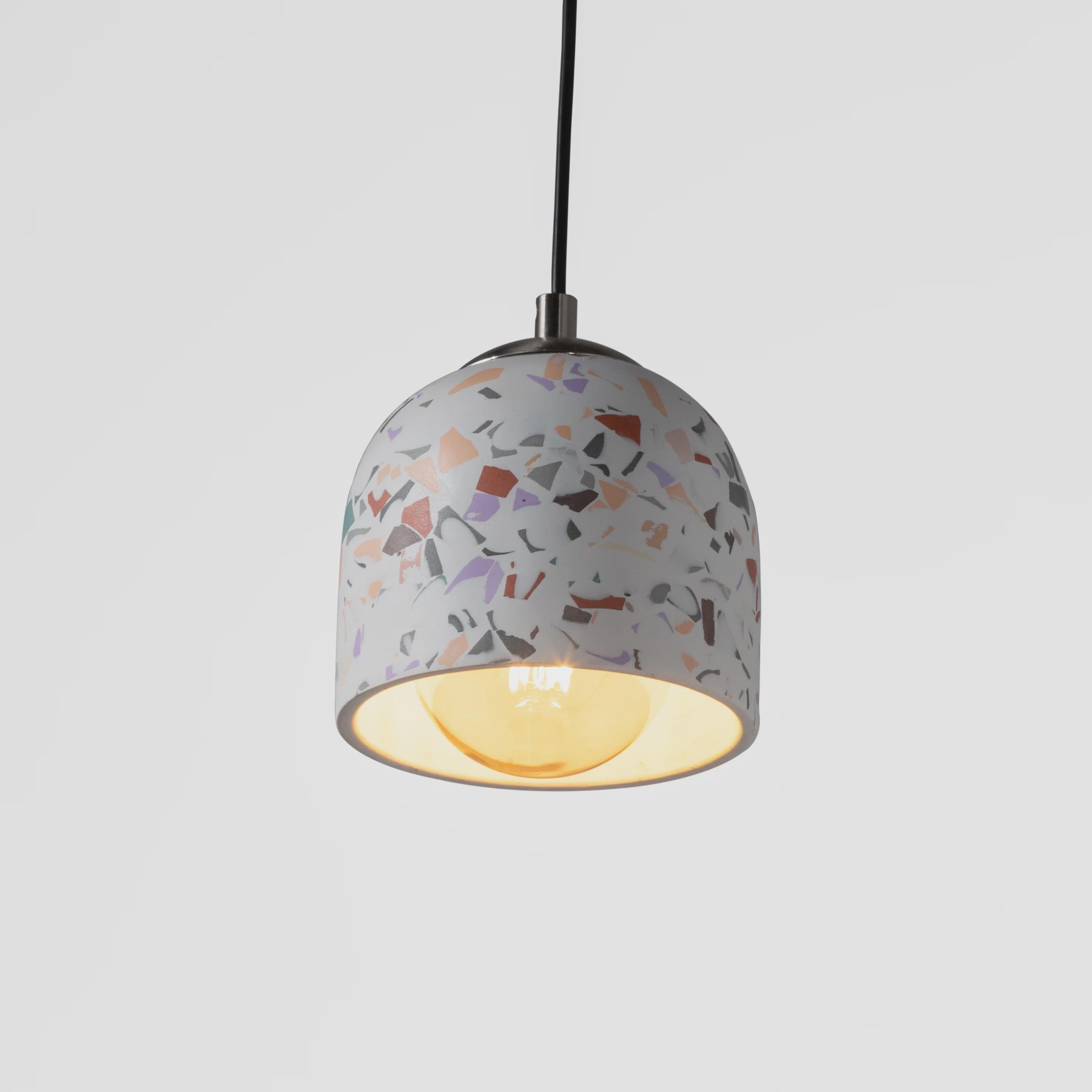 NAPLES IV Small Terrazzo Pendant Light – Handmade Concrete Ceiling Lamp for Kitchen Island