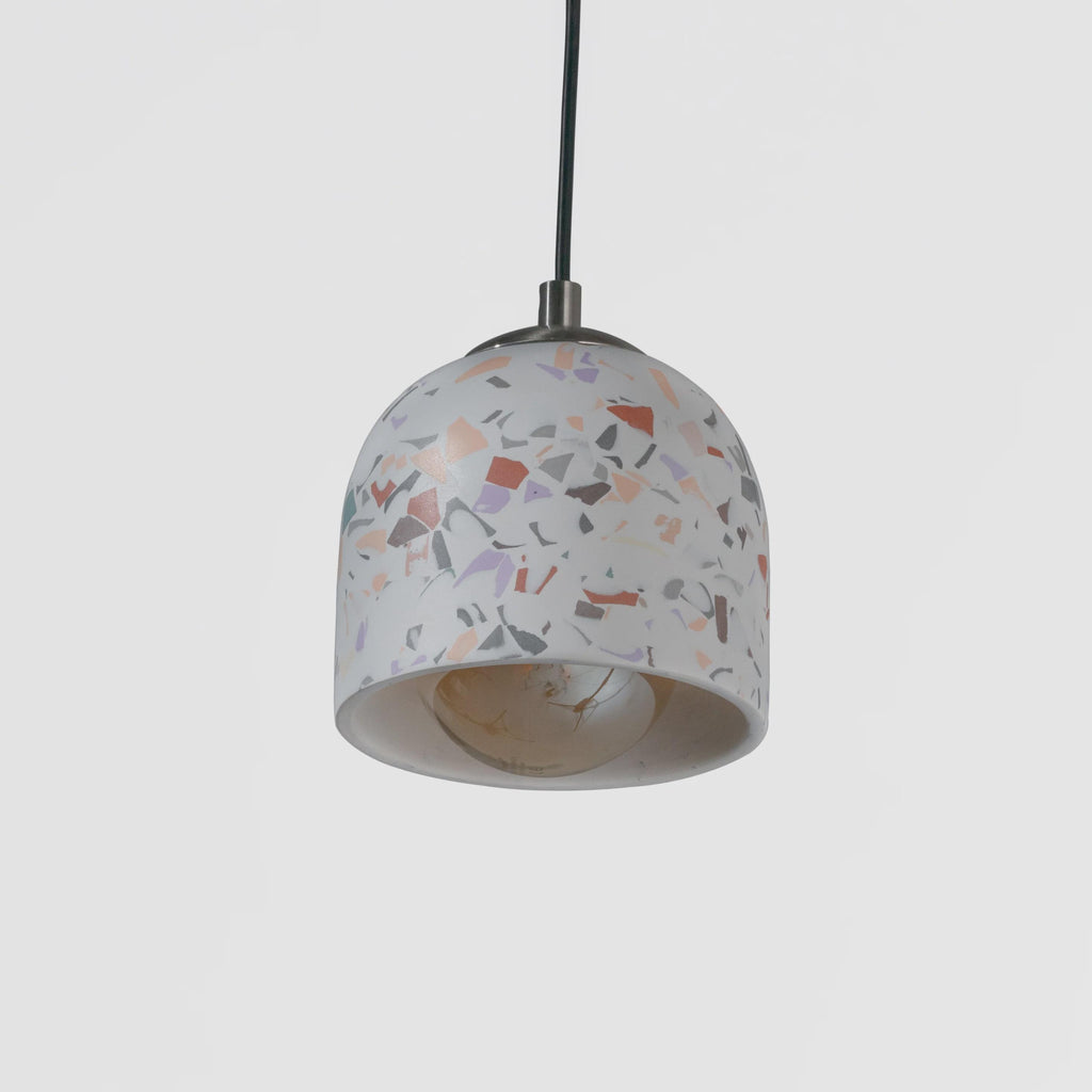 NAPLES IV Small Terrazzo Pendant Light – Handmade Concrete Ceiling Lamp for Kitchen Island