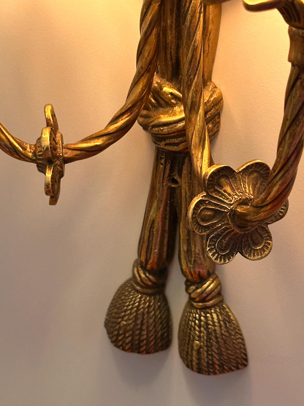 Avenda Brass Wall Sconce Double Arm Vintage Luxury Fabric Shade Light