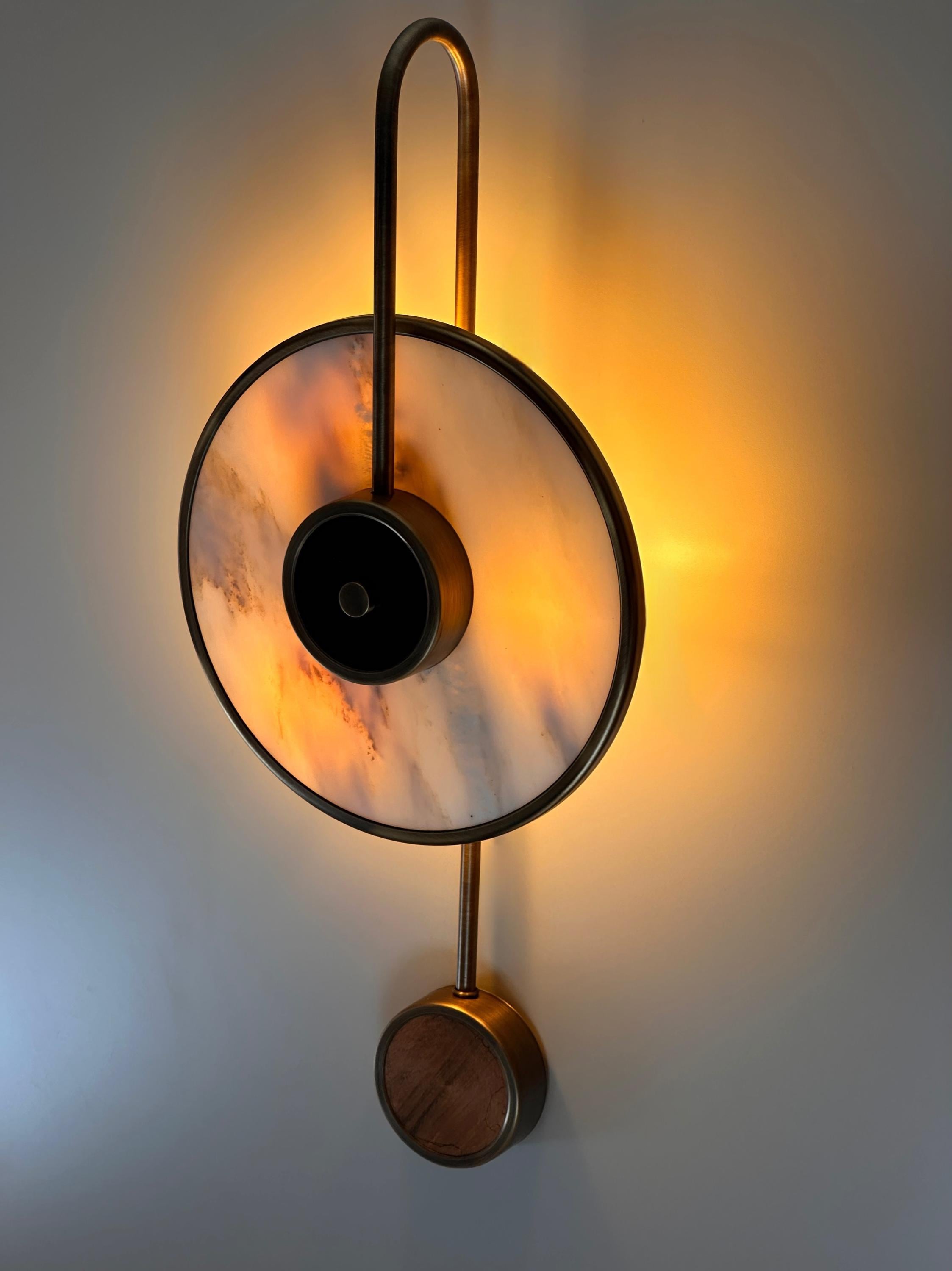 Palacio Marble Wall Sconce Luxury Alabaster Brass Wall Light, Modern Art Deco Lamp