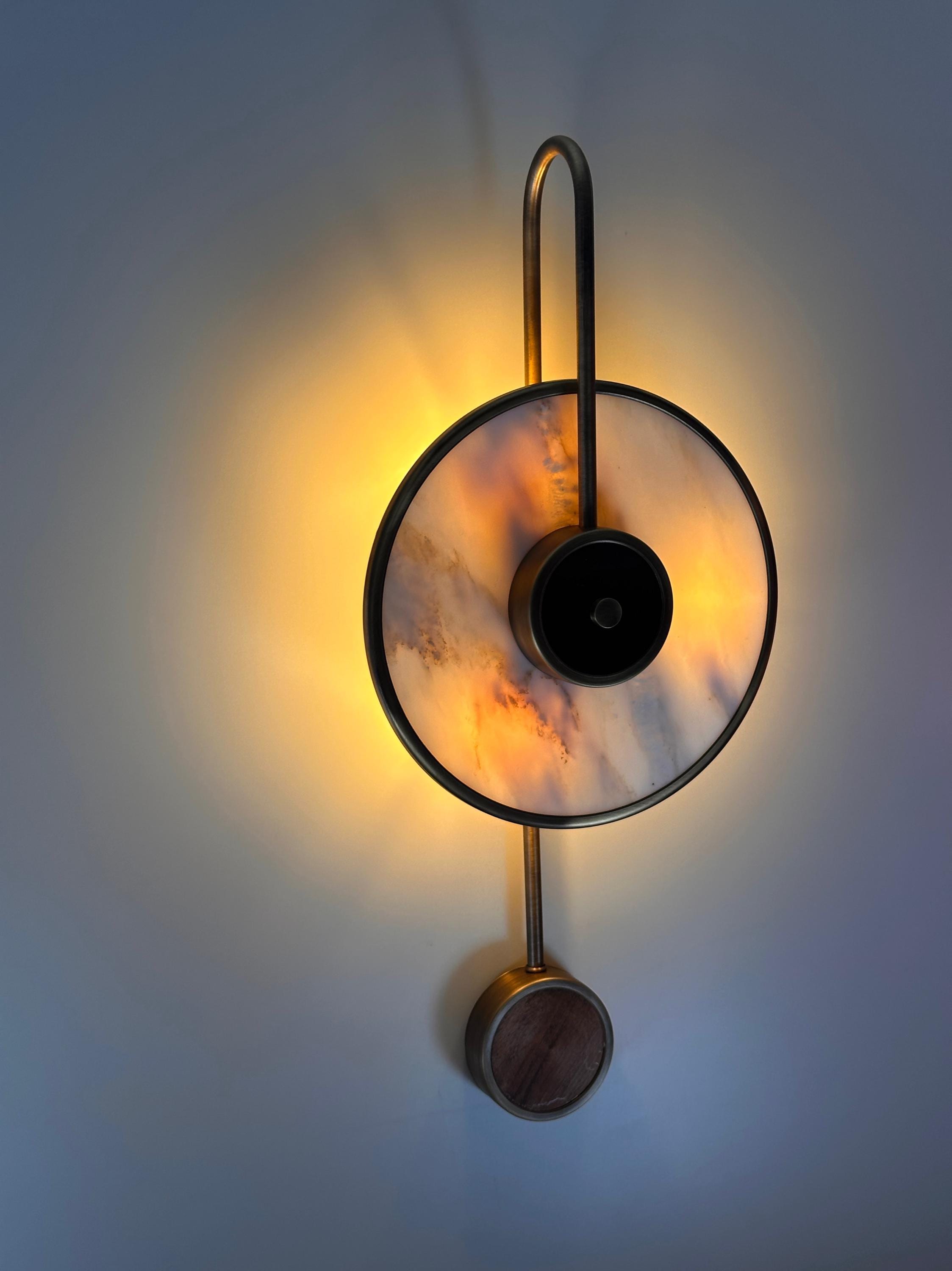 Palacio Marble Wall Sconce Luxury Alabaster Brass Wall Light, Modern Art Deco Lamp